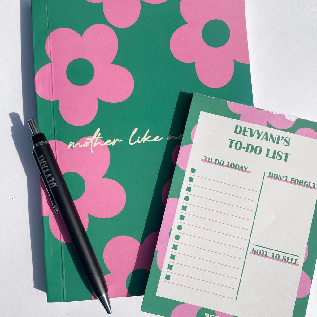 Personalised notebook, notepad with pen for moms