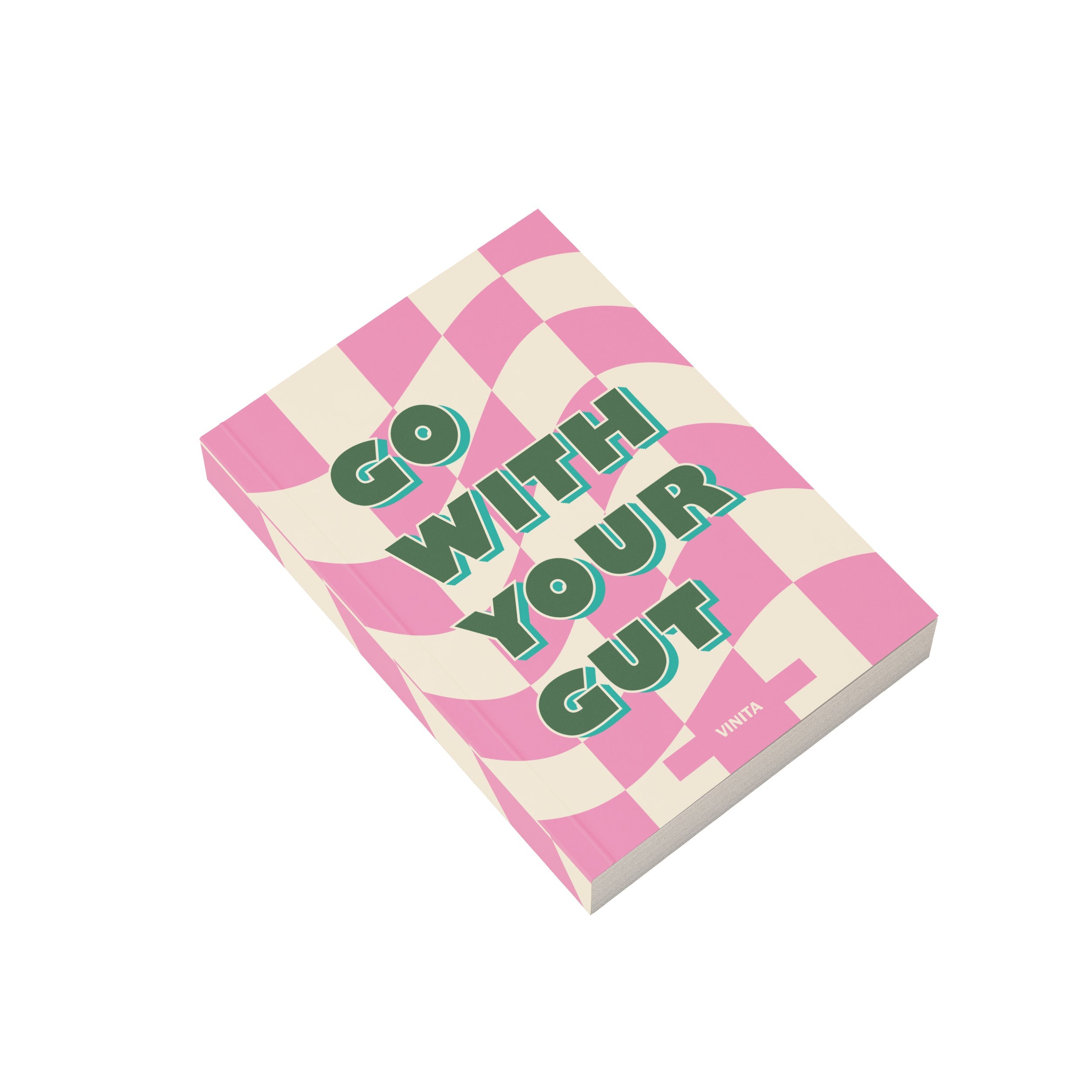 Personalised checkered pink & yellow notebook 