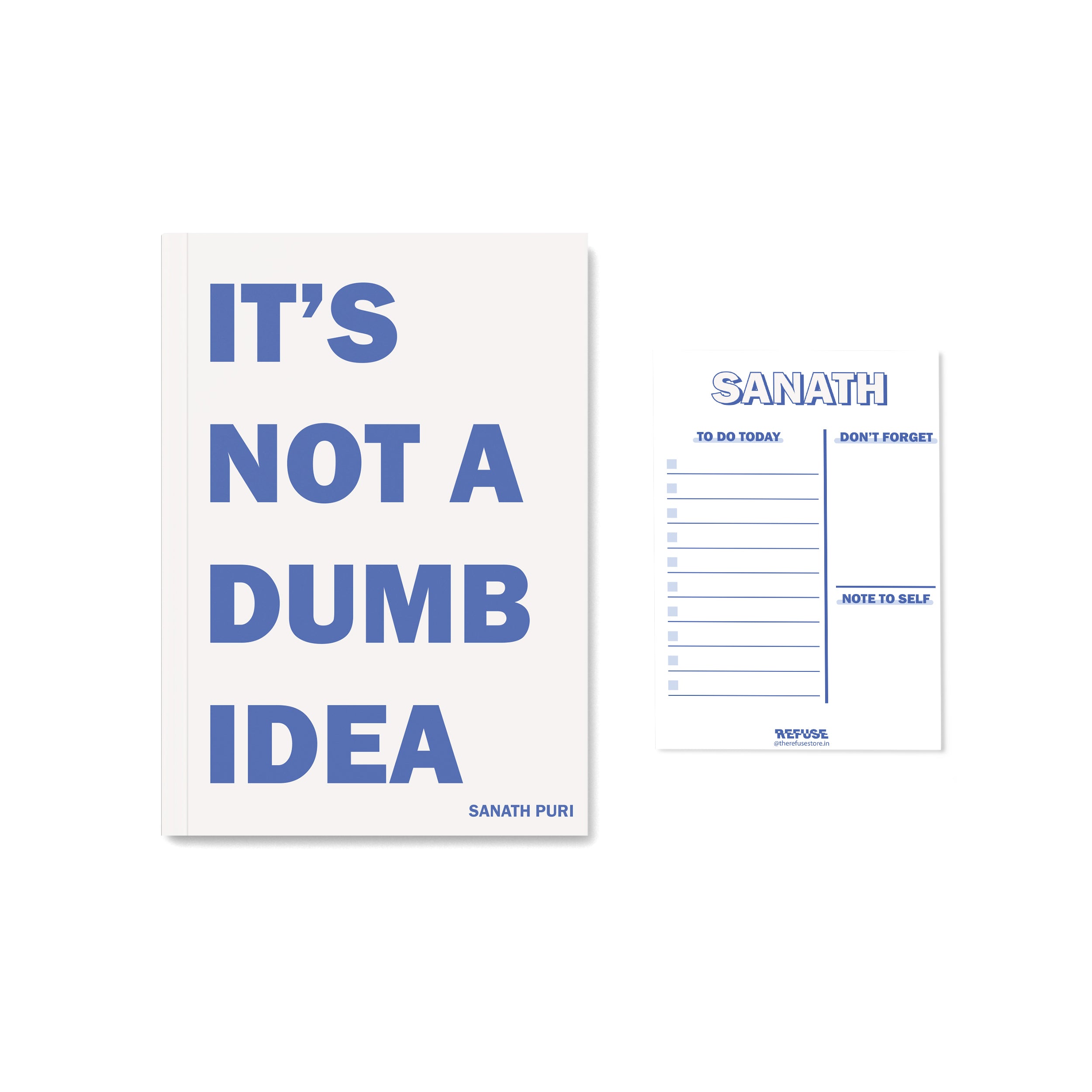 Personalised notebook with quote not a dumb idea with matching Notepad