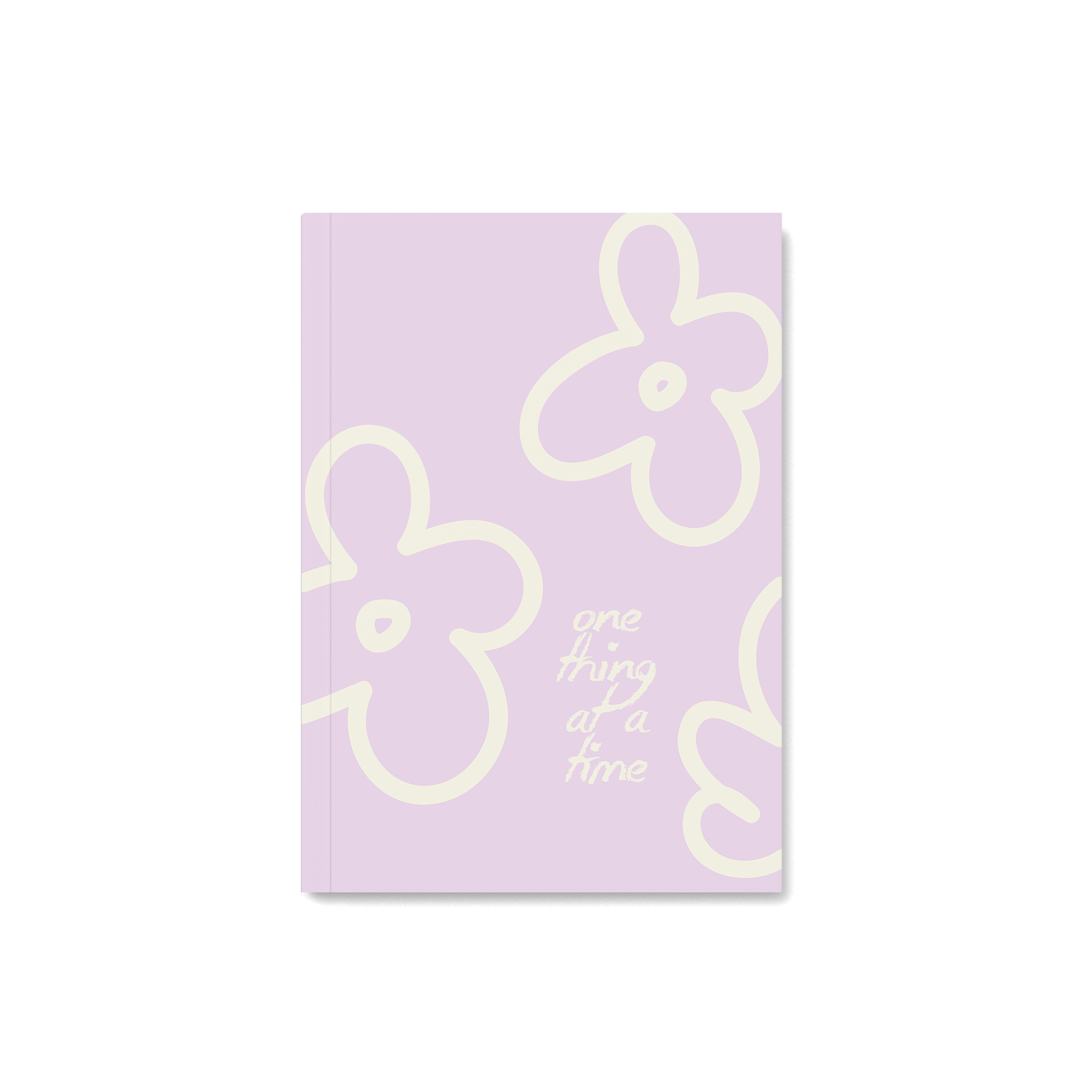 Lilac notebook with flower outline & quote