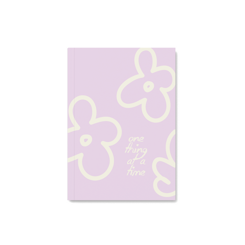 Lilac notebook with flower outline & quote