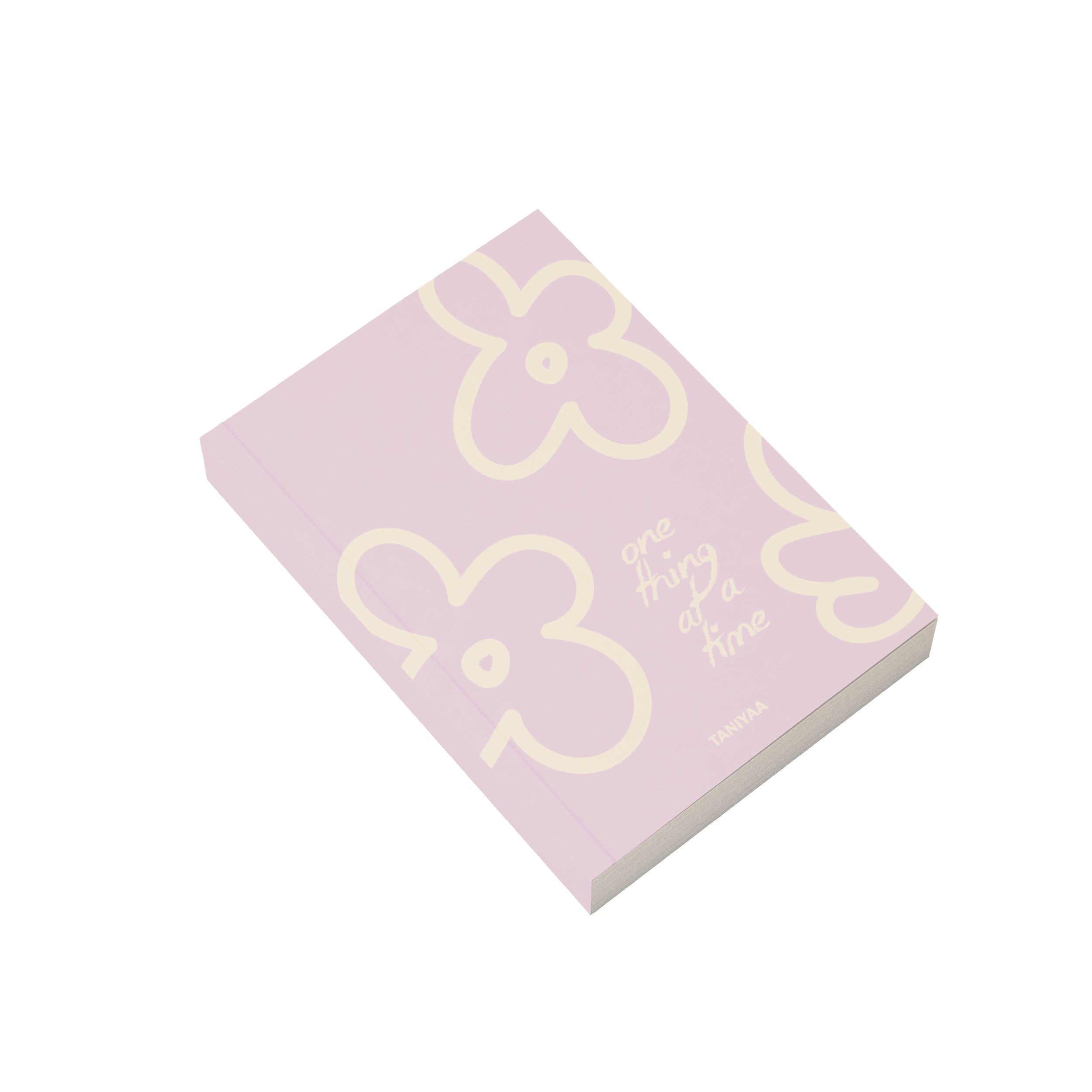 Personalised Lilac notebook with flower outline & quote