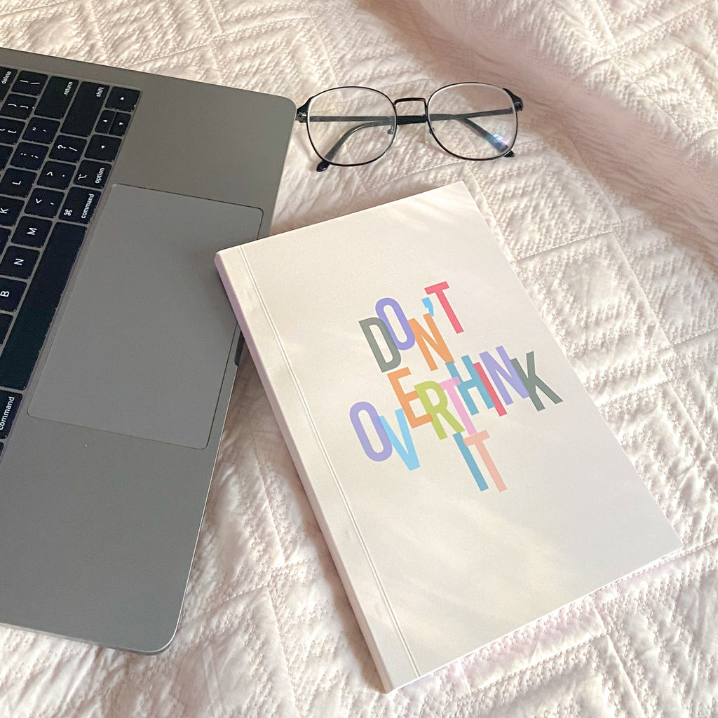 Notebook with mulicolour text - dont overthink it