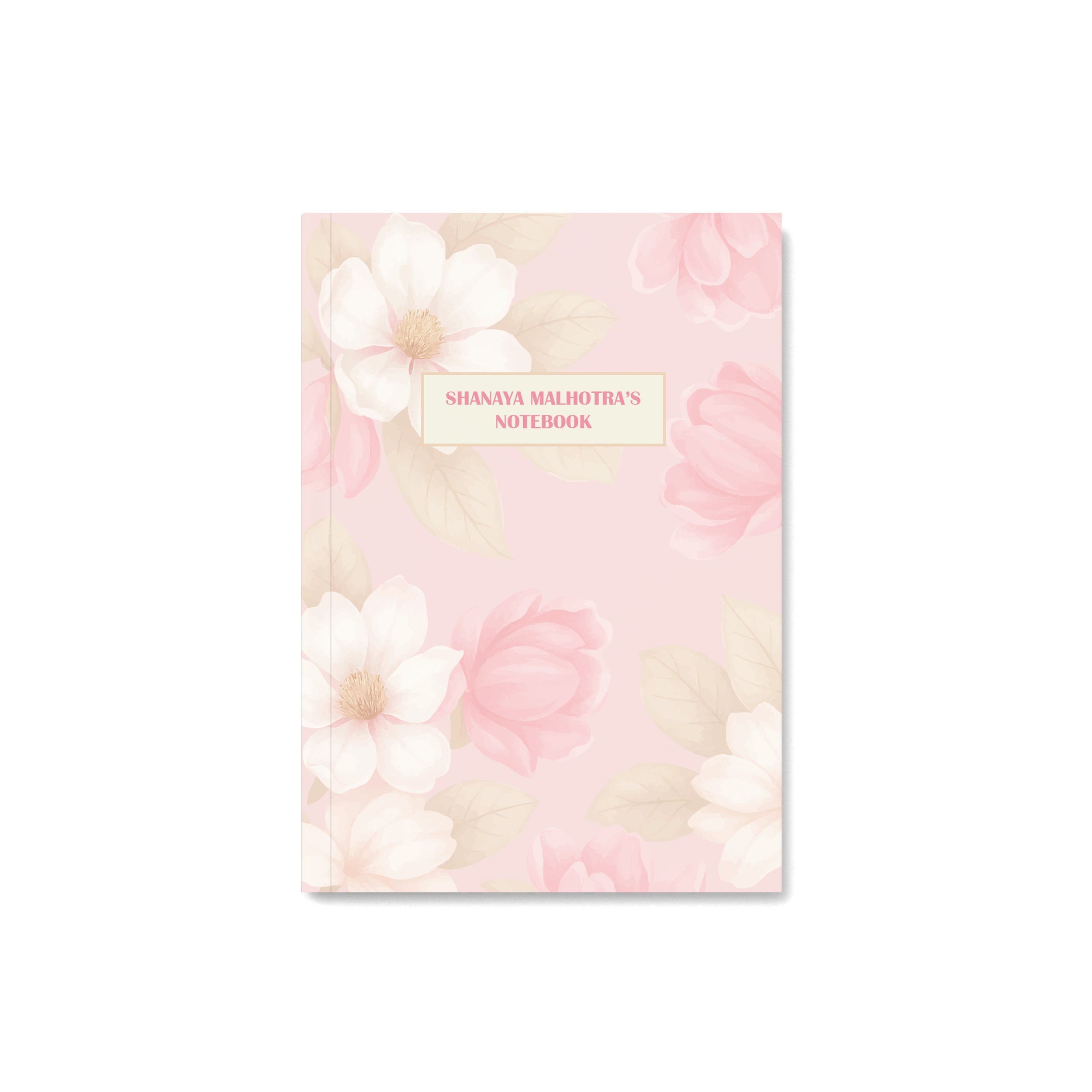 Shades Of Pink Floral Personalised Notebook