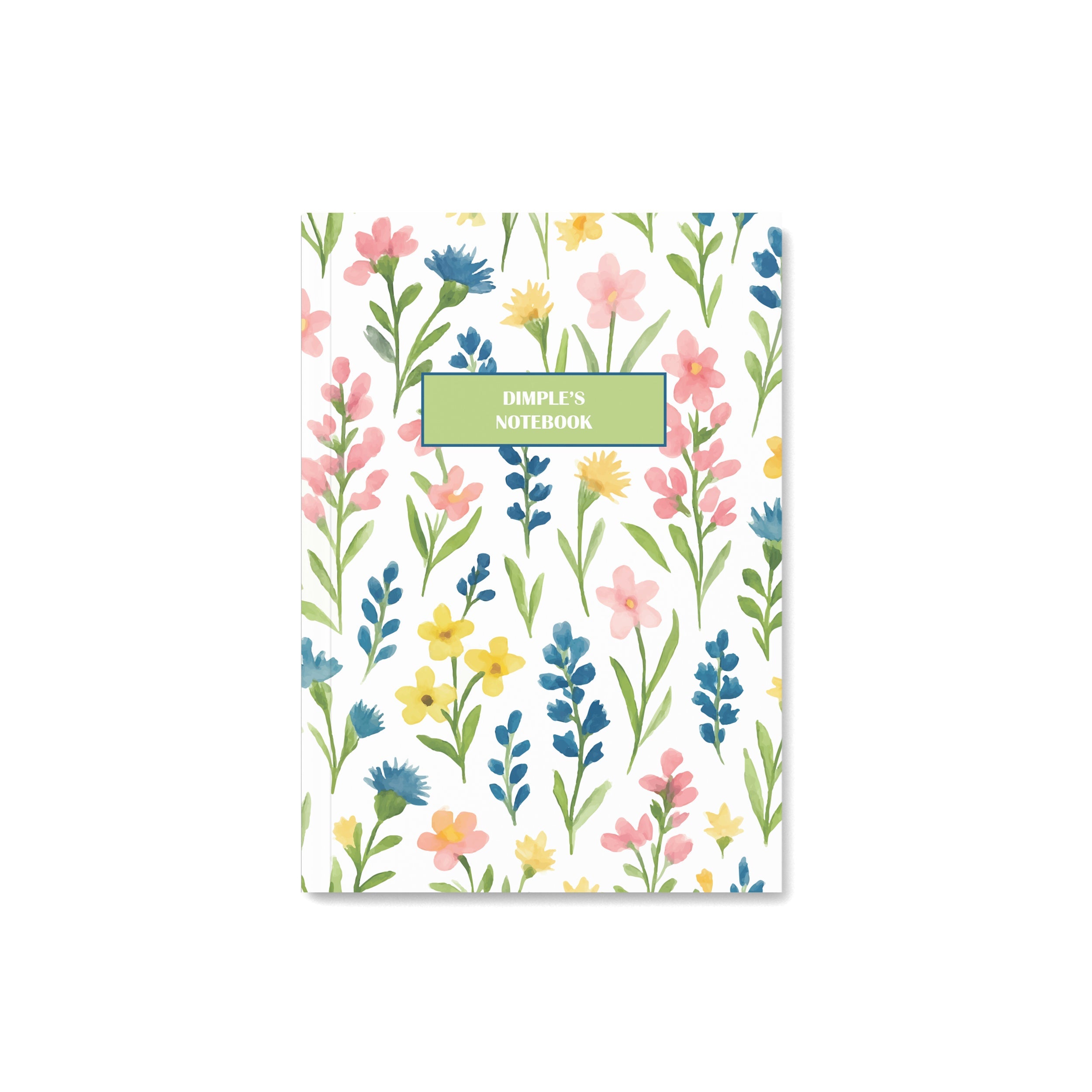 White Multi Floral Personalised Notebook