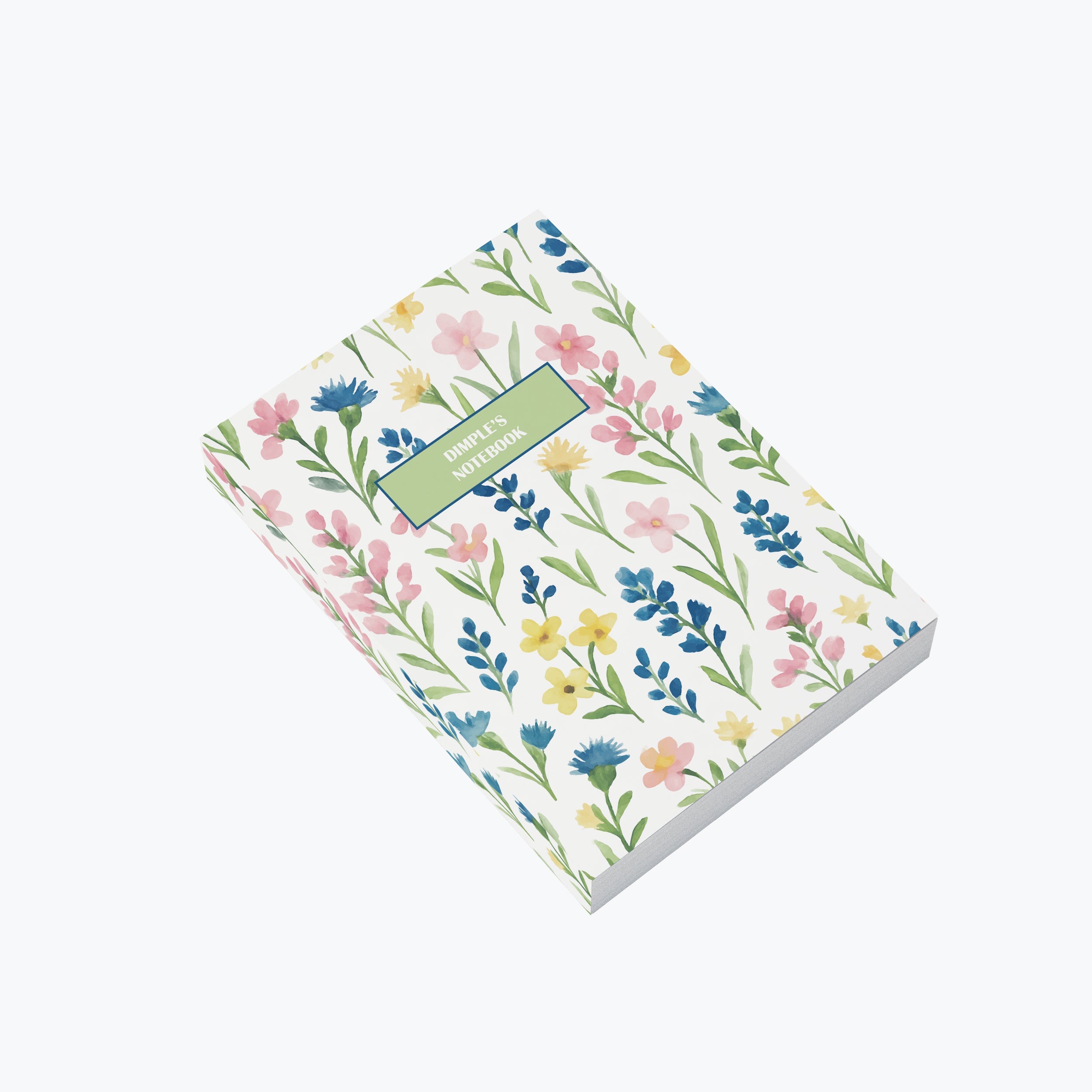 White Multi Floral Personalised Notebook