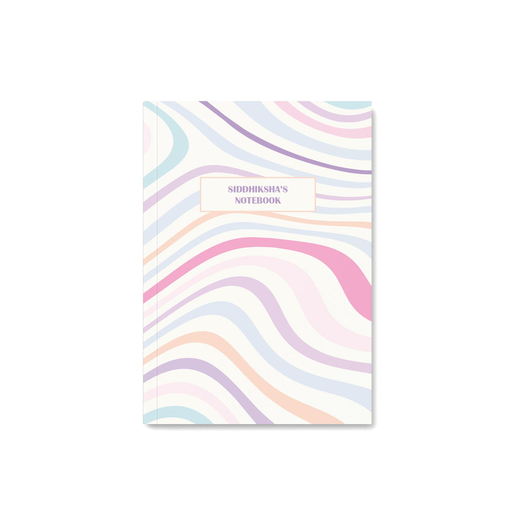 Wavy Pastels Personalised Notebook
