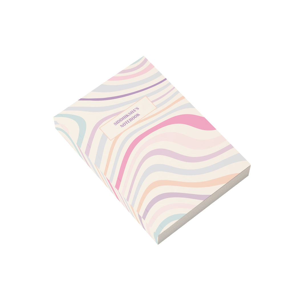 Wavy Pastels Personalised Notebook