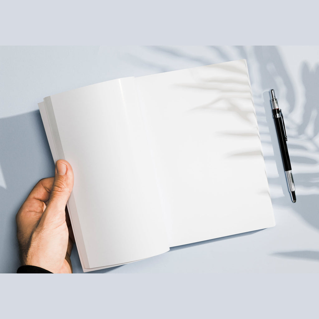 Notebook with blank pages