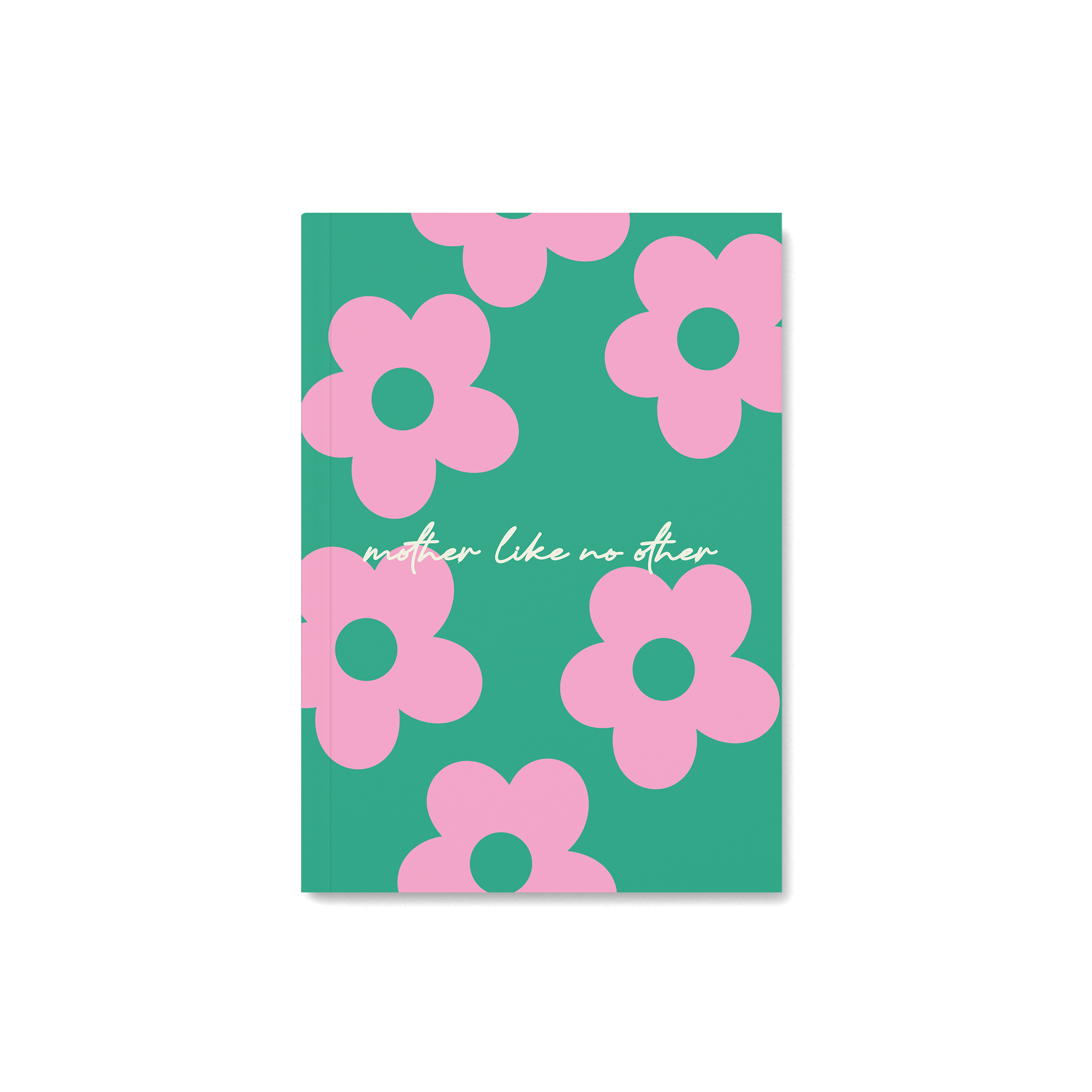 Green Notebook with Pink daisy print for mothers