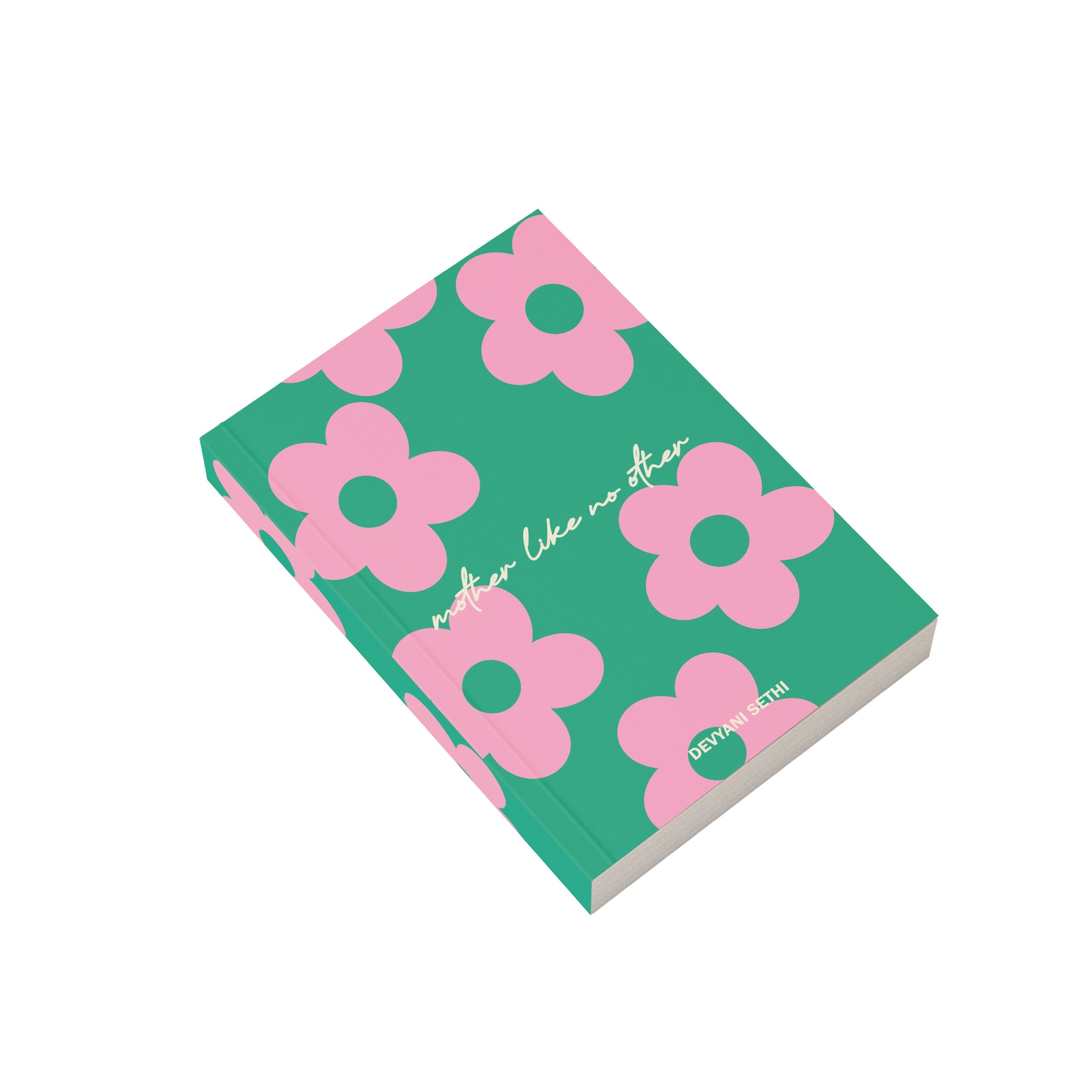 Personalised Green Notebook with Pink daisy print for mothers