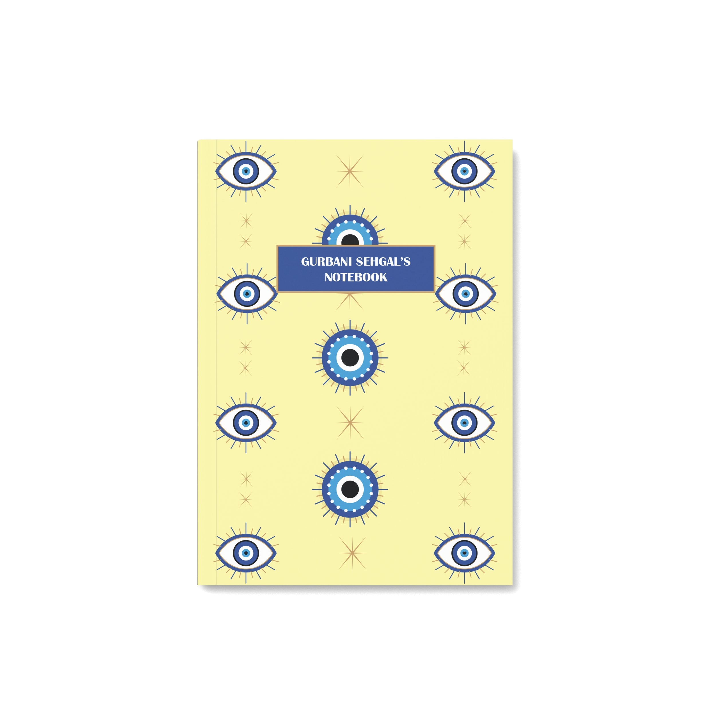 Yellow Evil Eye Personalised Notebook