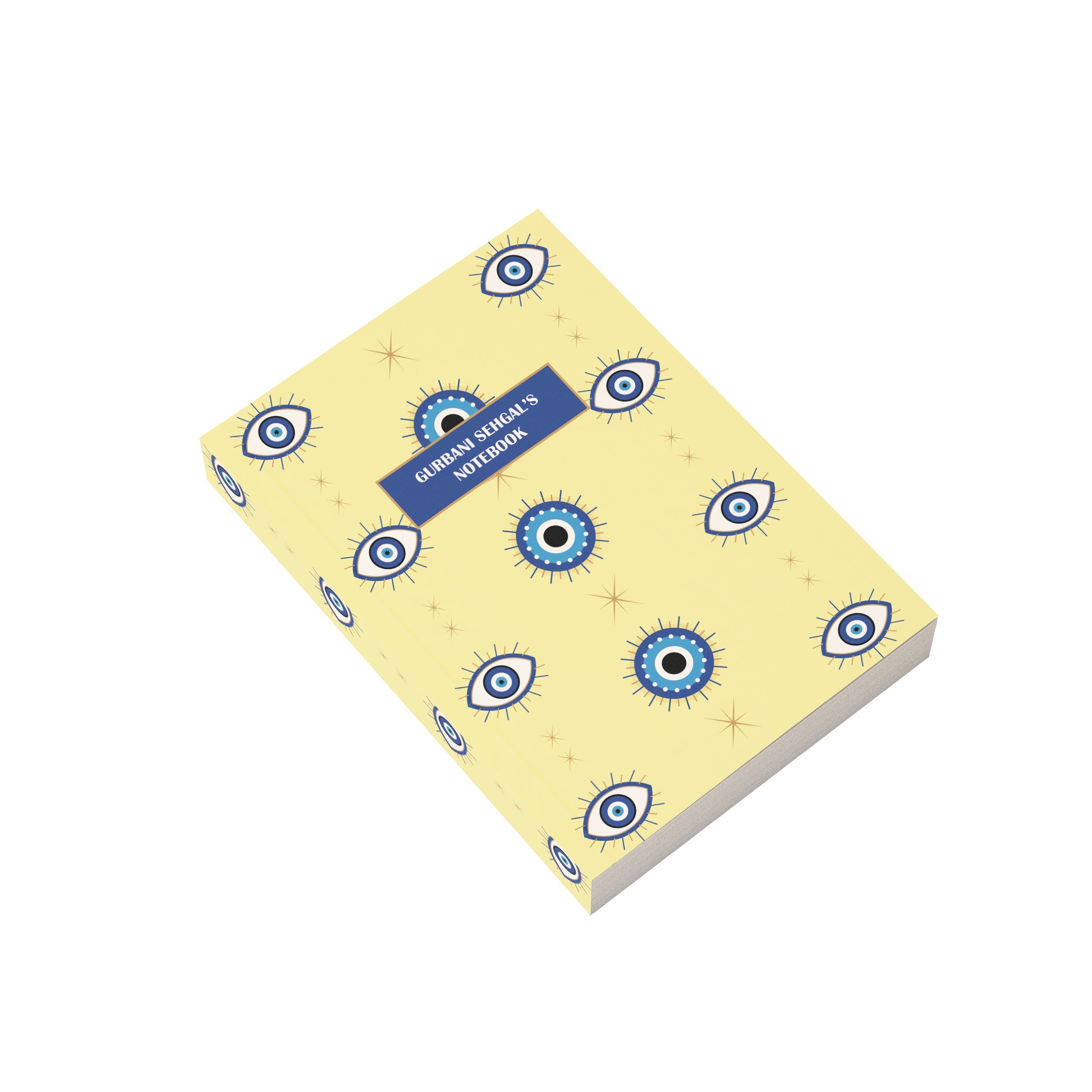 Yellow Evil Eye Personalised Notebook