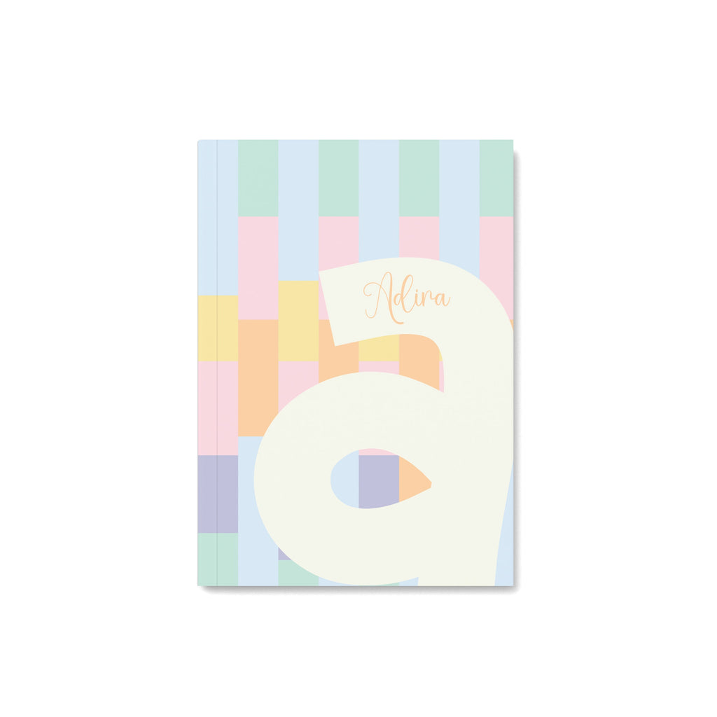 Multi Striped Initial Personalised Notebook