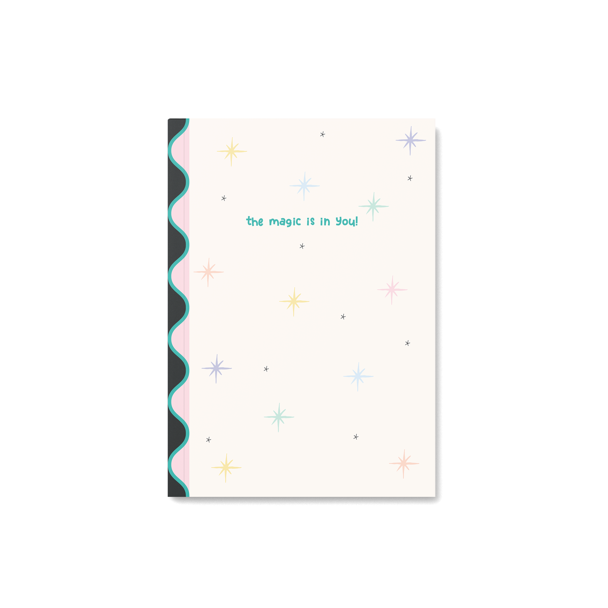 Pastel notebook with stars & quote