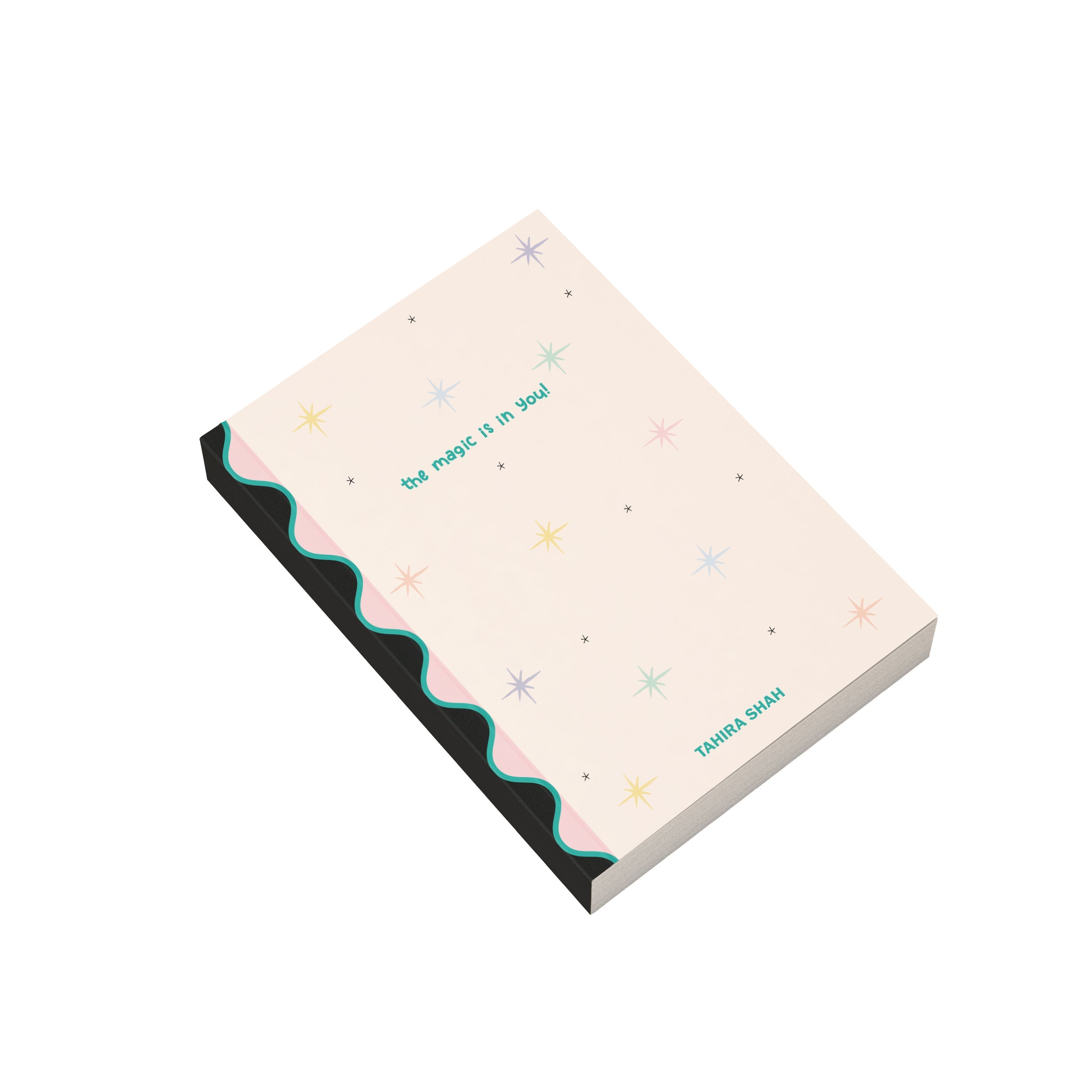 Personalised pastel notebook with stars & quote