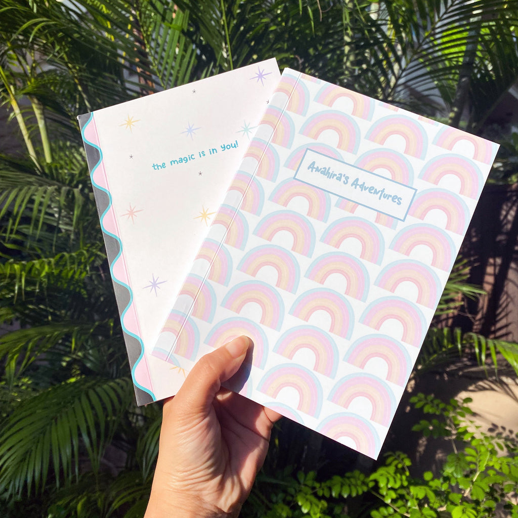 Two personalised notebooks