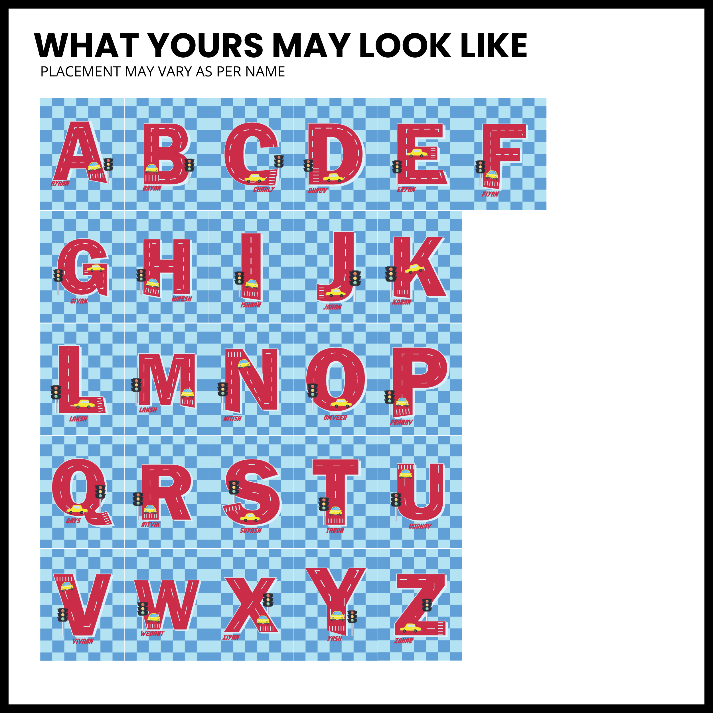 Blue initial Car Theme Personlised Notebook