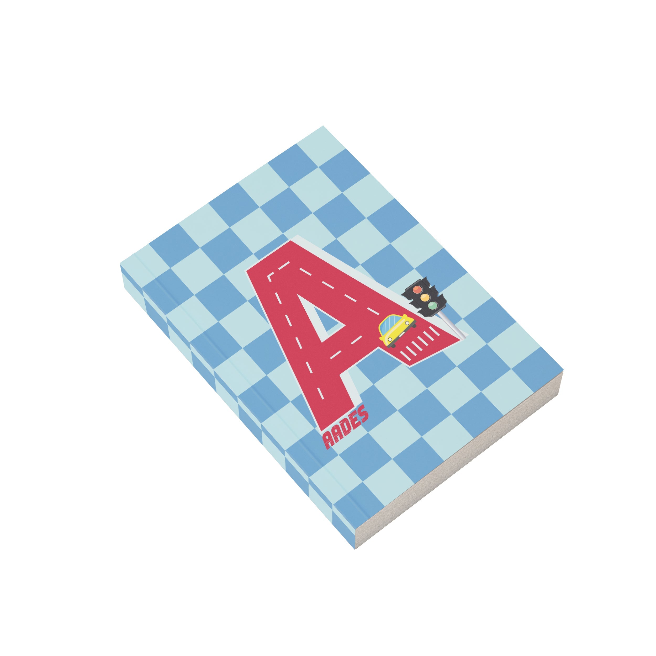 Blue initial Car Theme Personlised Notebook