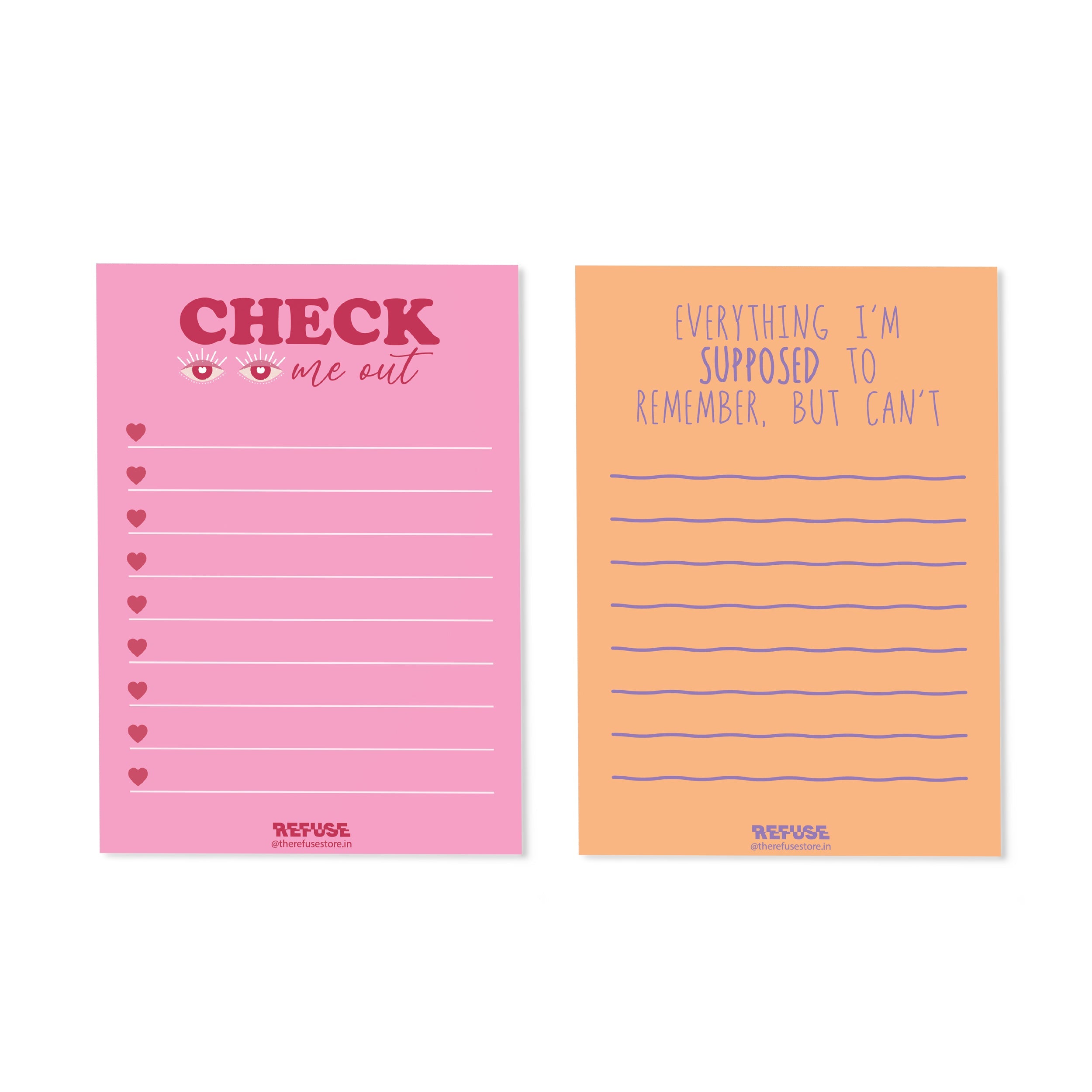  Pink Check Me Out & Orange Everything I’m Supposed to Remember, But Can’t Notepad