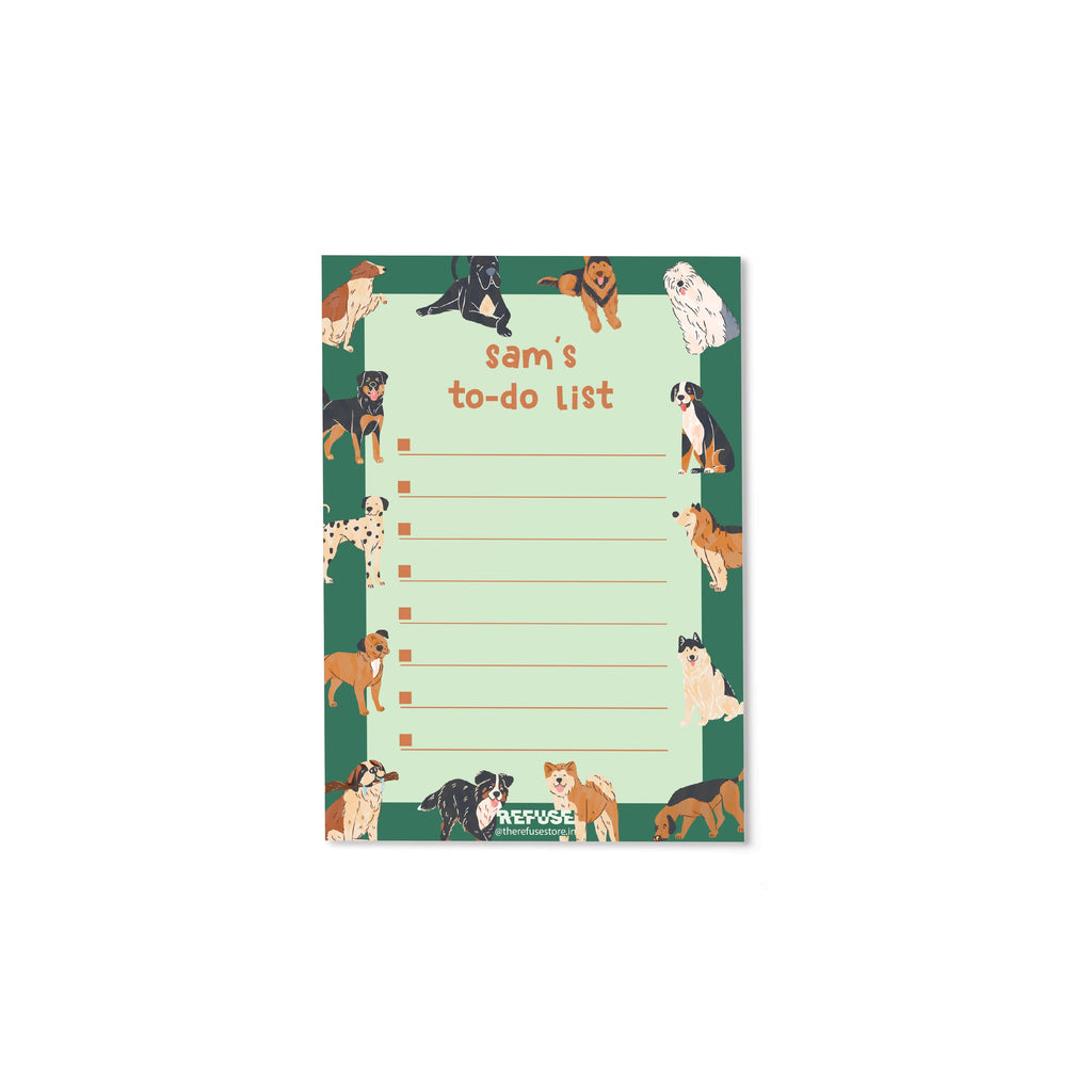 Green Dog Lovers Personalised Daily Planner