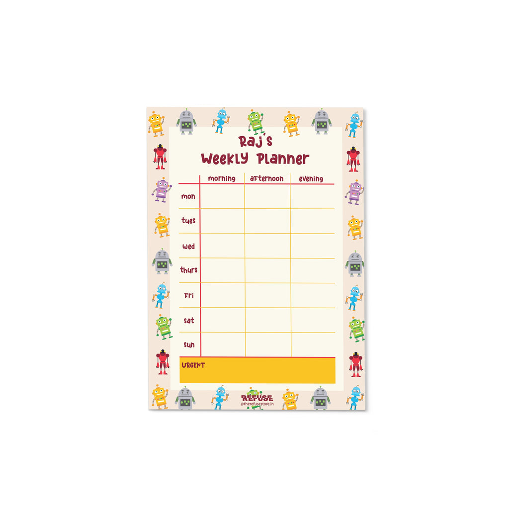 Robot Personalised Weekly Planner