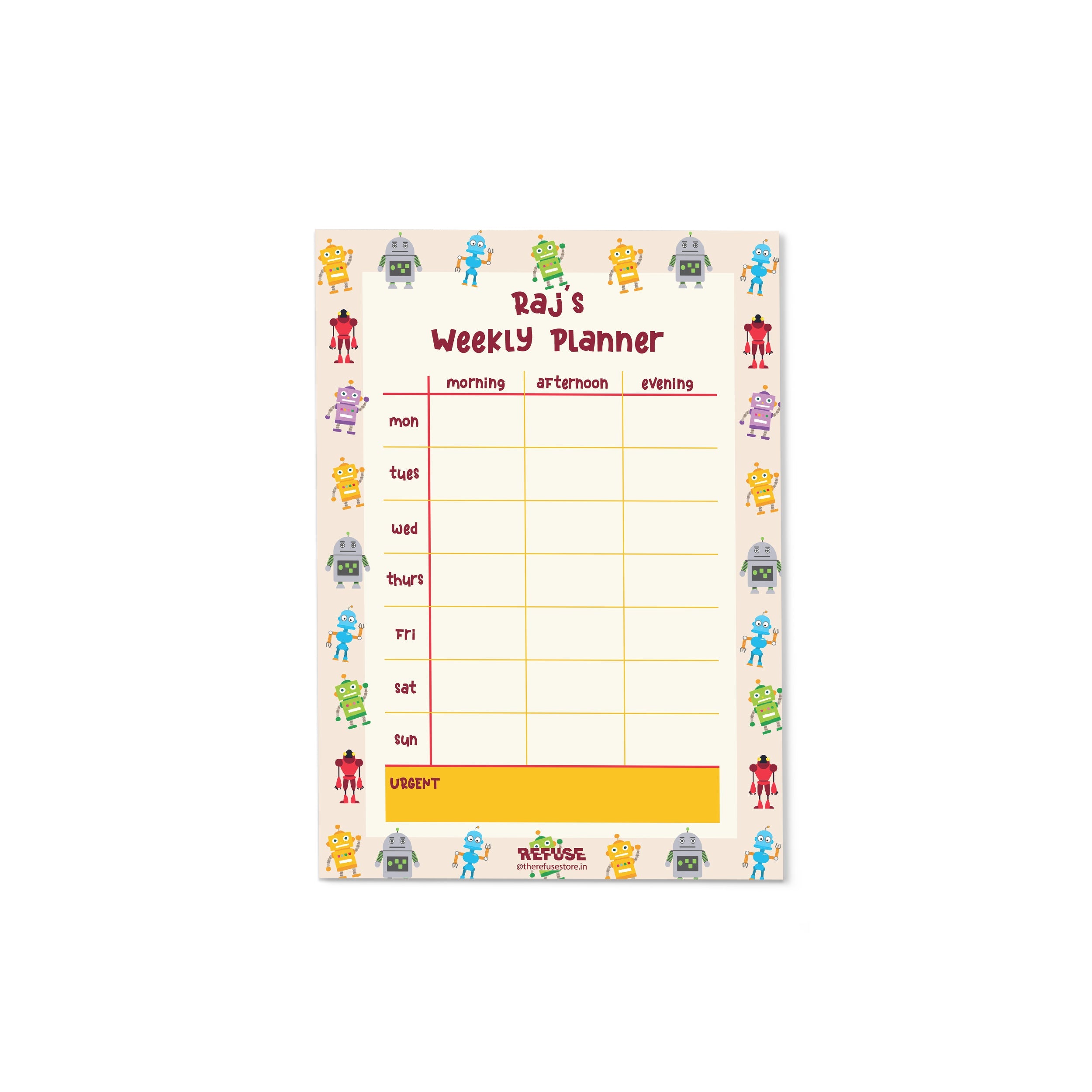 Robot Personalised Weekly Planner