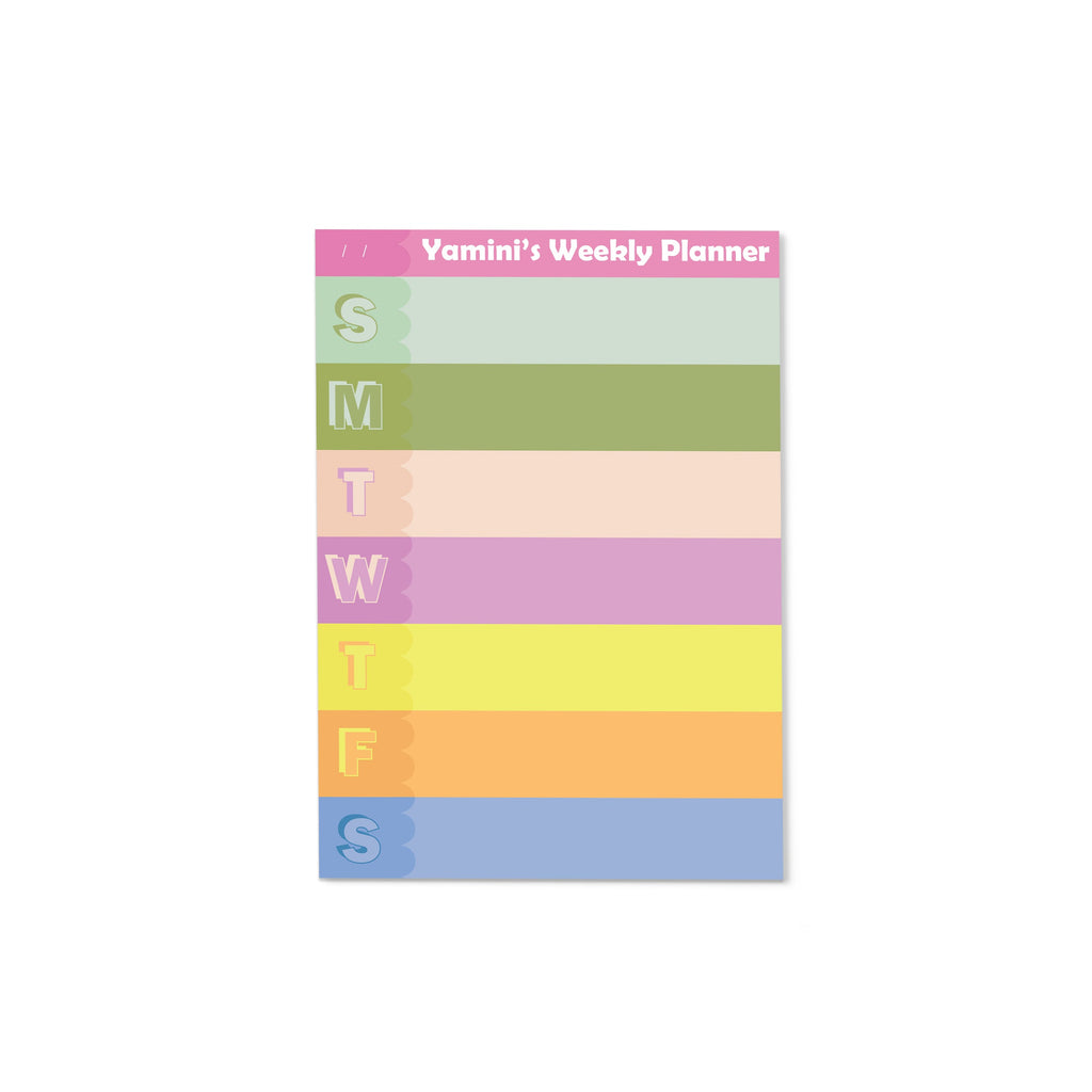 Multicolour Personalised Weekly Planner