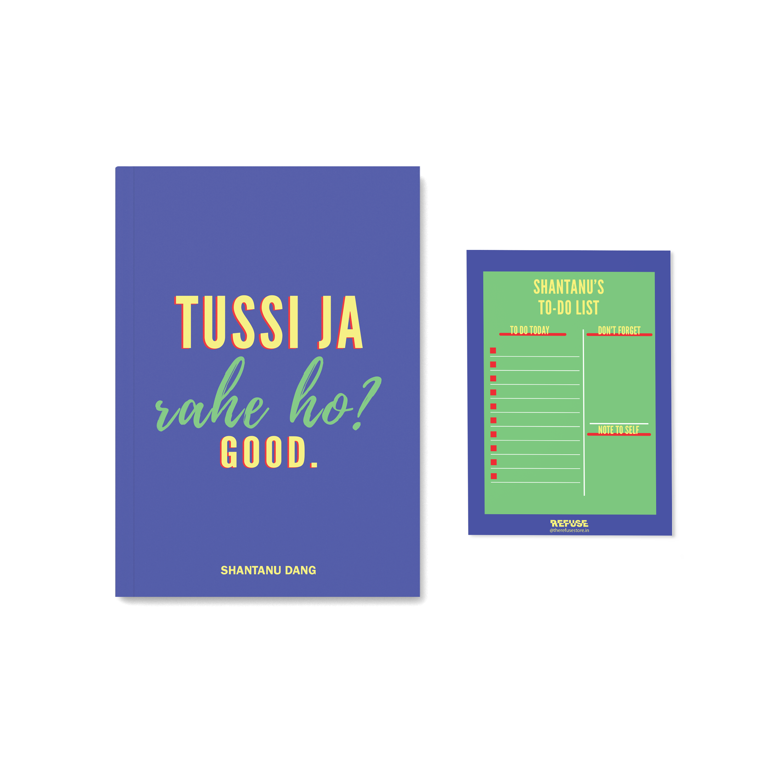 Personalised Kuch Kuch Hota Quote Hai notebook with quote Tussi Ja Rahe Ho? Good.  with matching Notepad