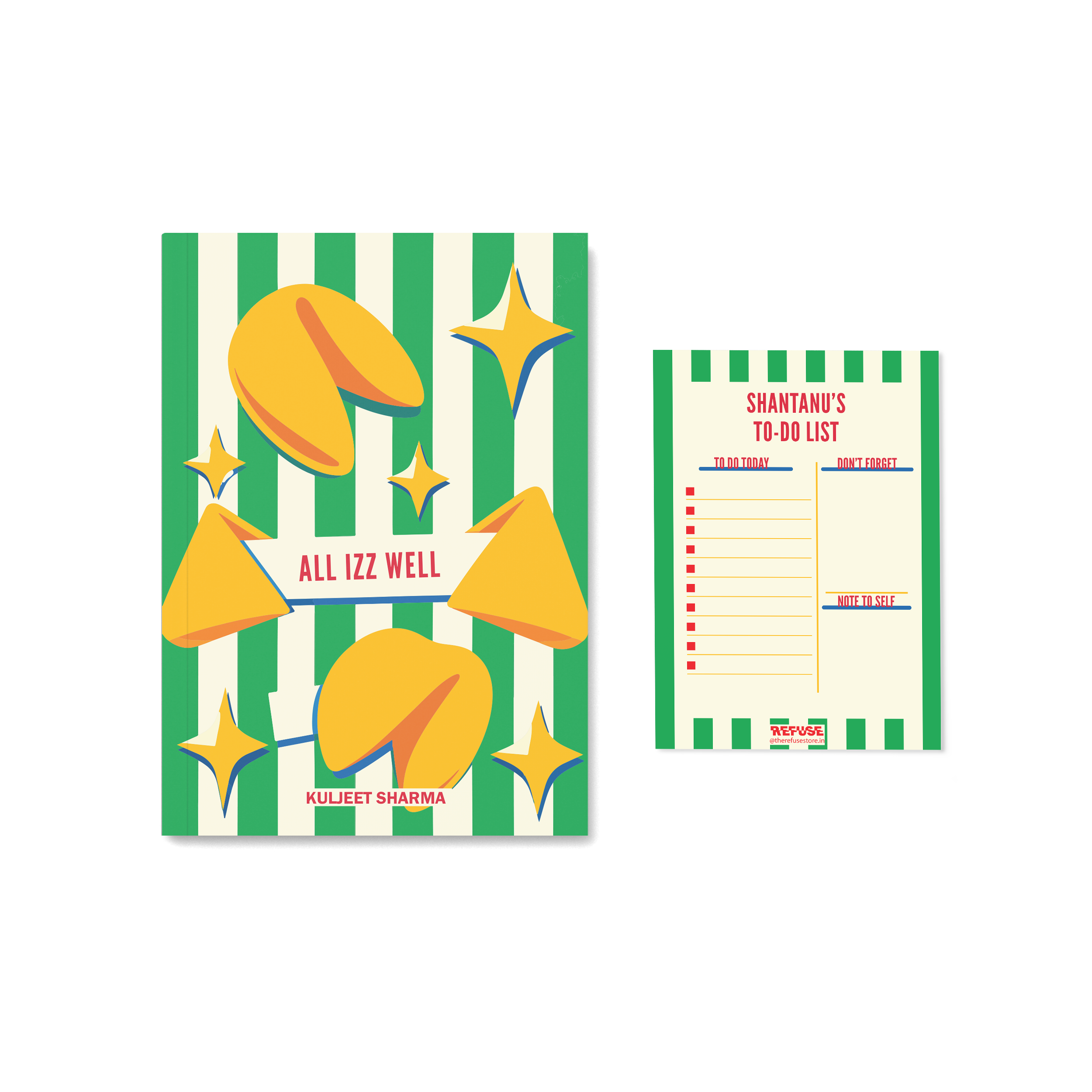 Personalised 3 idiots Quote - all izz well notebook with matching Notepad