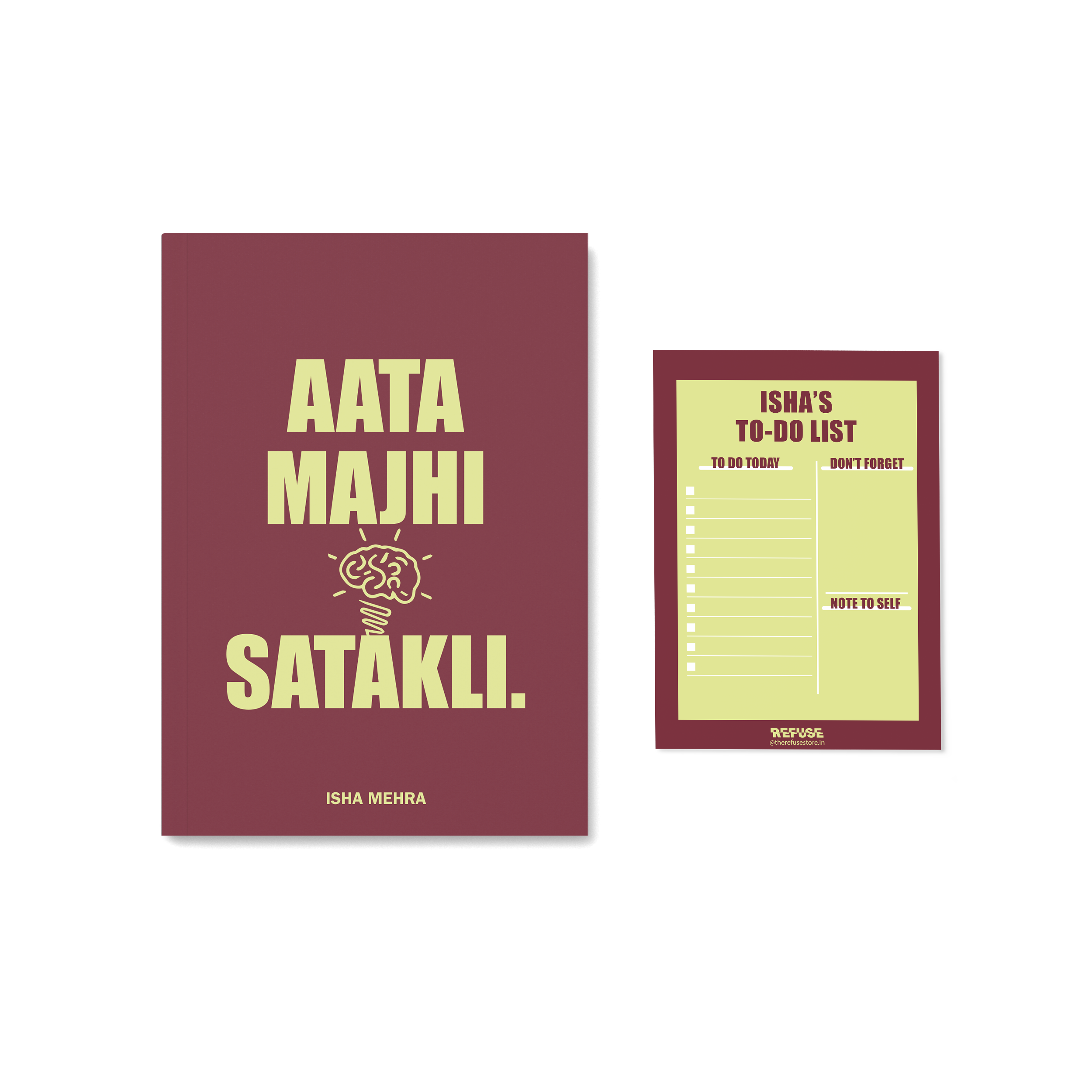 Personalised singham returns movie Quote - Aata Majhi Satakli notebook with matching Notepad