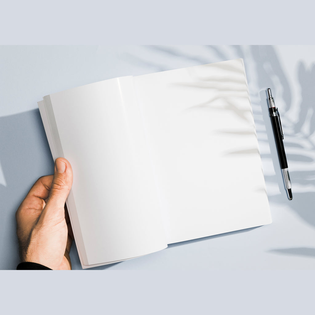 Notebook with blank pages