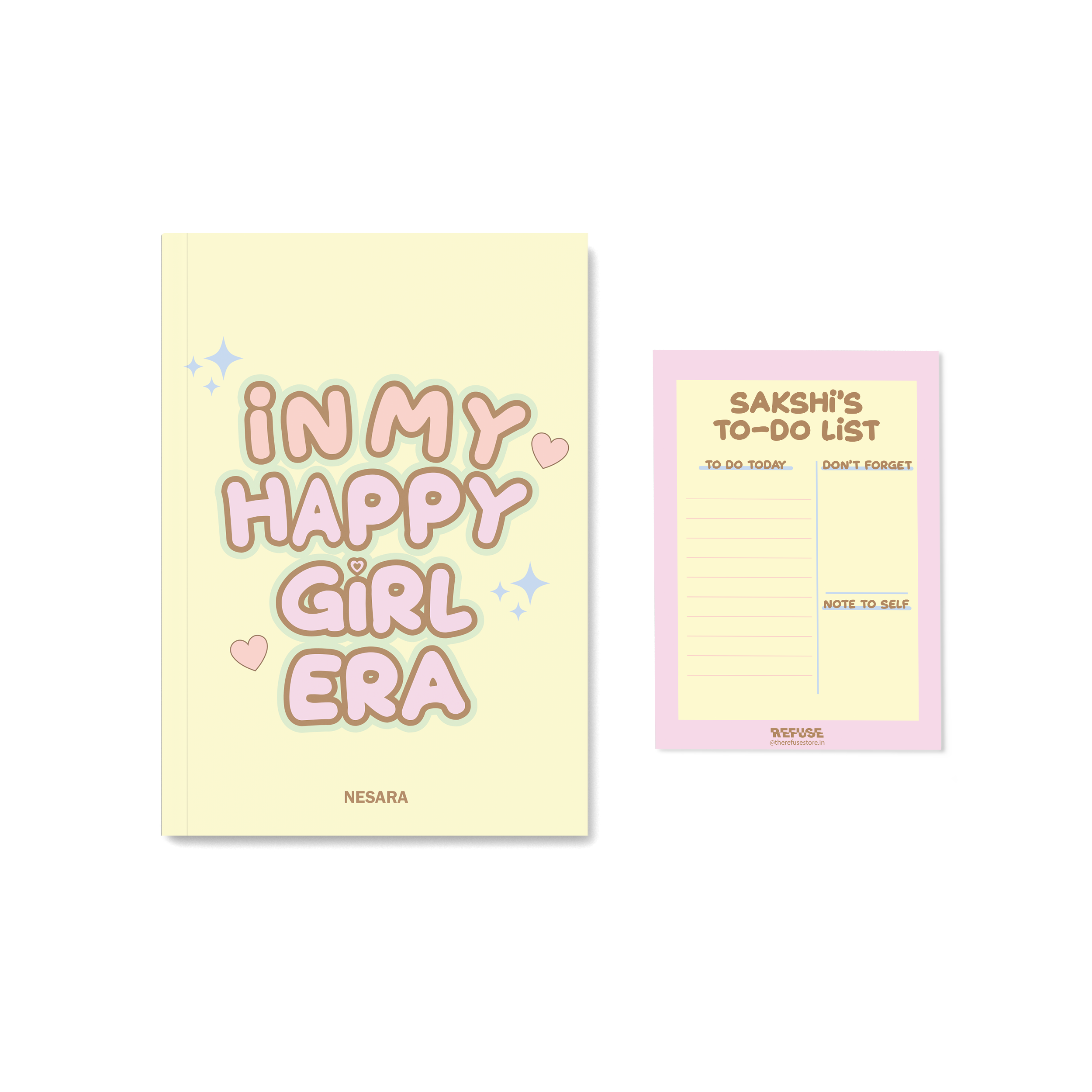 Personalised taylor swift inpired notebook with matching Notepad
