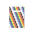 pride flag notebook with quote relax its just love