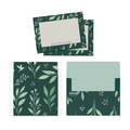 Green On Green Leaves Personalised Flat Notecards & Envelopes