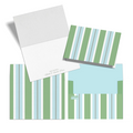 Mint & Sky – Vertical Stripe Personalised Fold Notecards & Envelopes