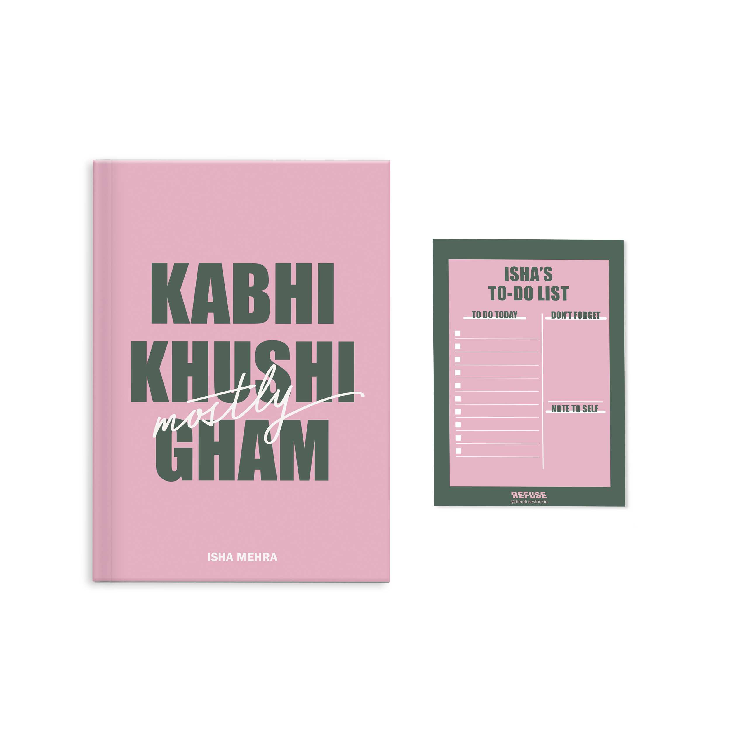 Personalised Kabhi Khushi Kabhi Gham hardbound ruled notebook with matching Notepad