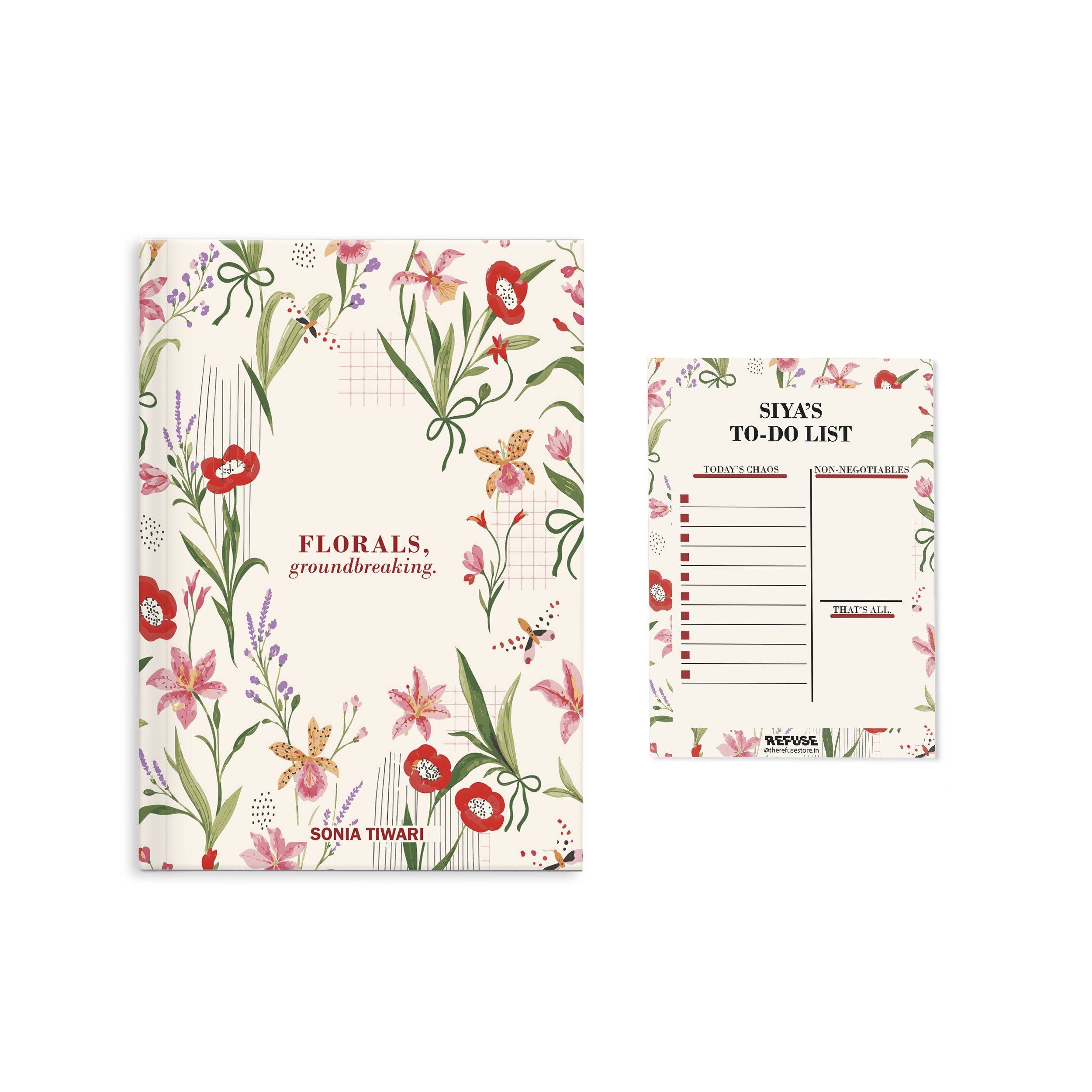 Personalised devil wears prada inpired notebook with matching Notepad