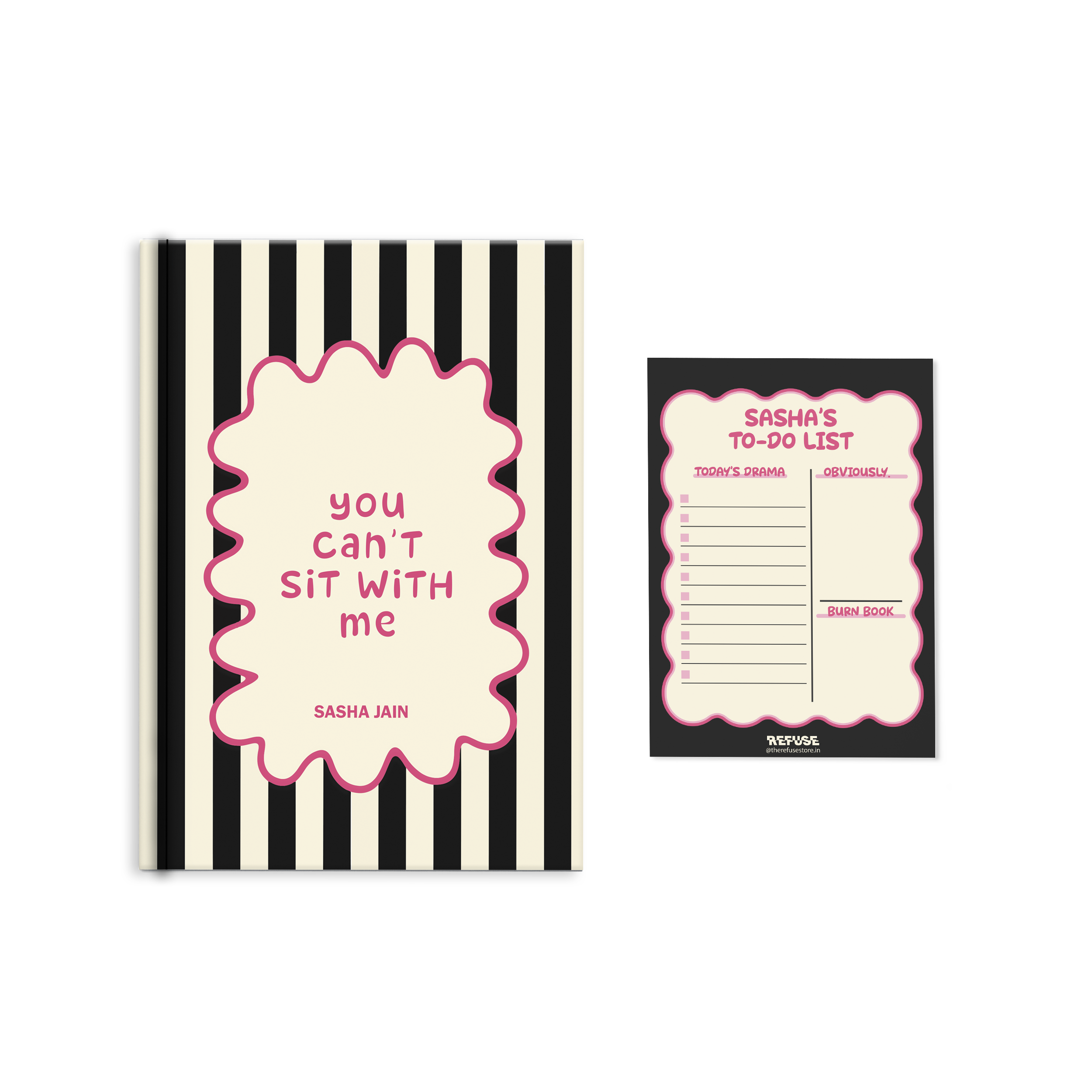 Personalised mean girls  inpired notebook with matching Notepad