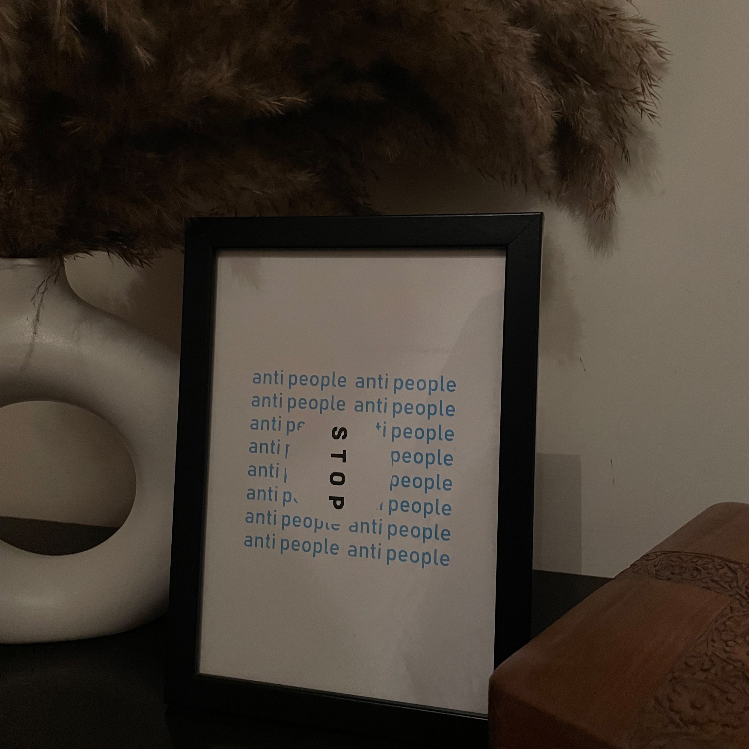 Anti People Poster framed A5 size
