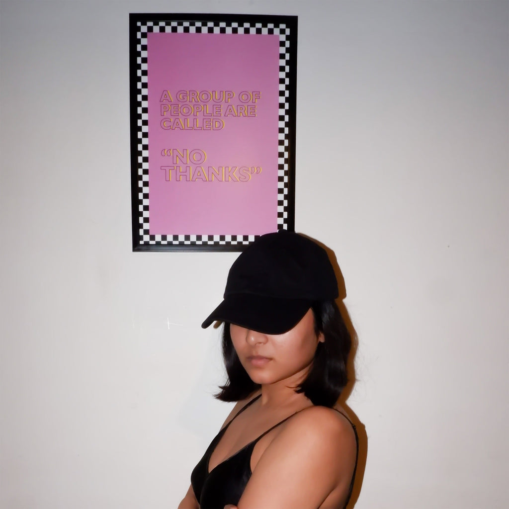 A Group Of People Are Called "No Thanks" Poster framed A3