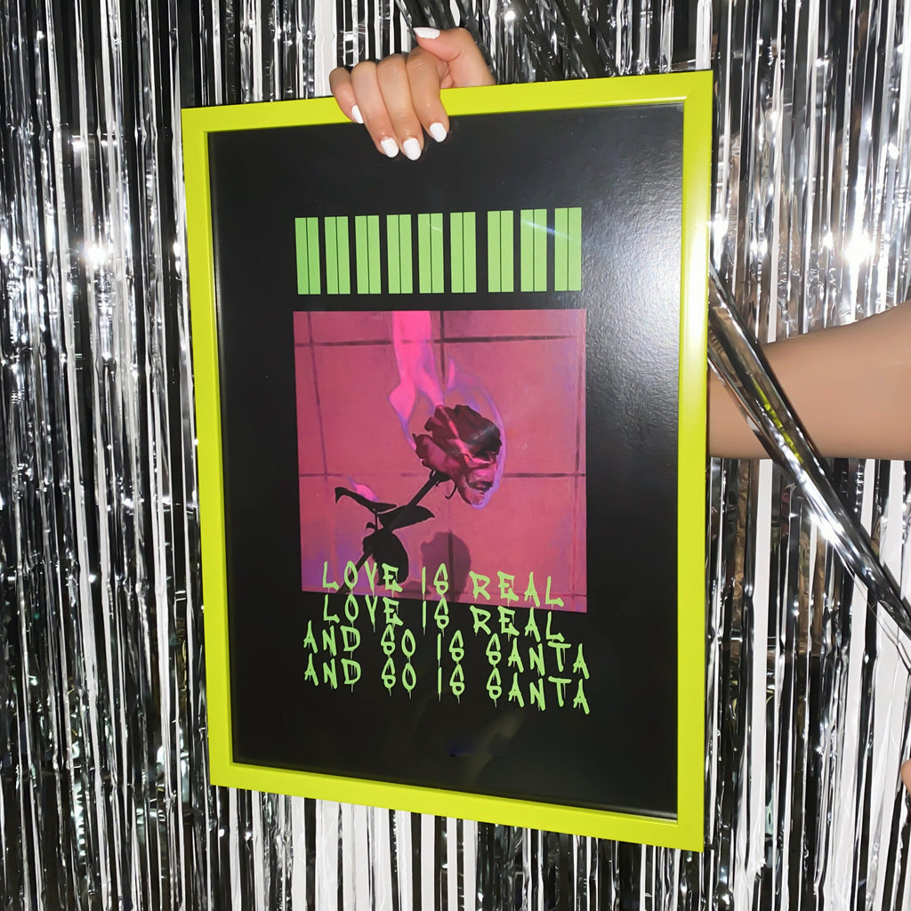 Love Is Real And So Is Santa Poster framed A3