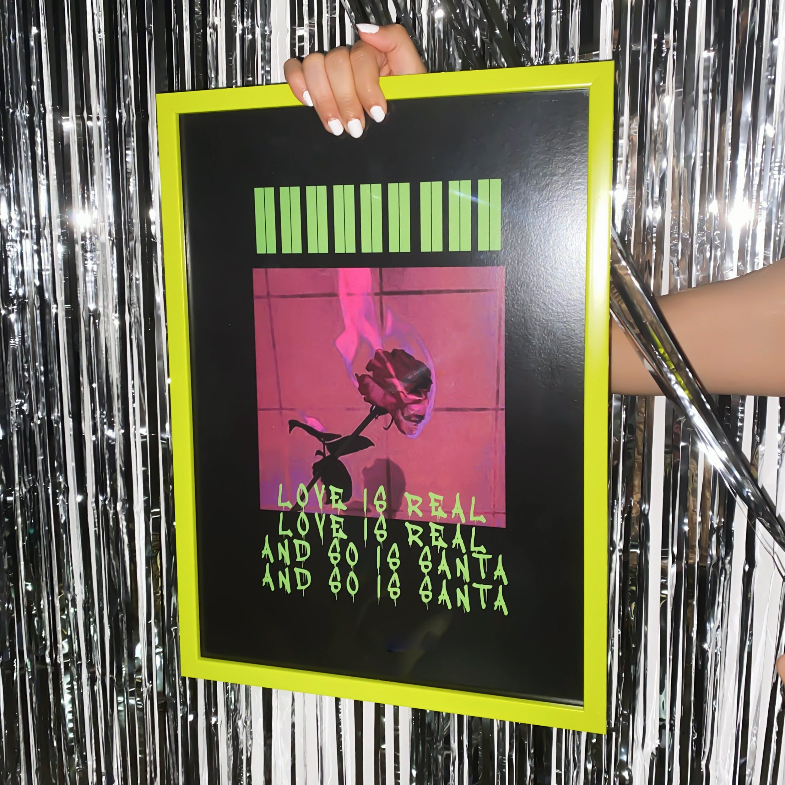 Love Is Real And So Is Santa Poster framed A3