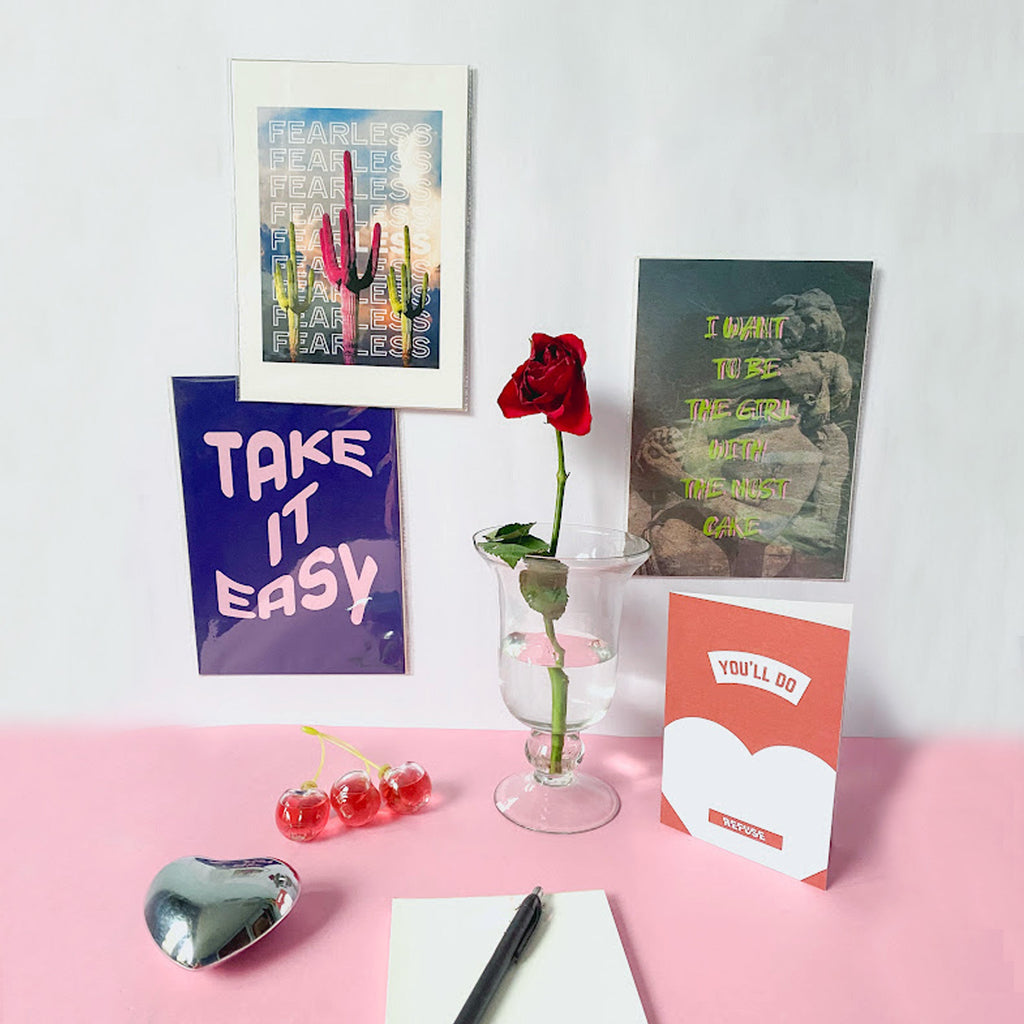 I Want To Be The Girl With The Most Cake Poster unframed A5