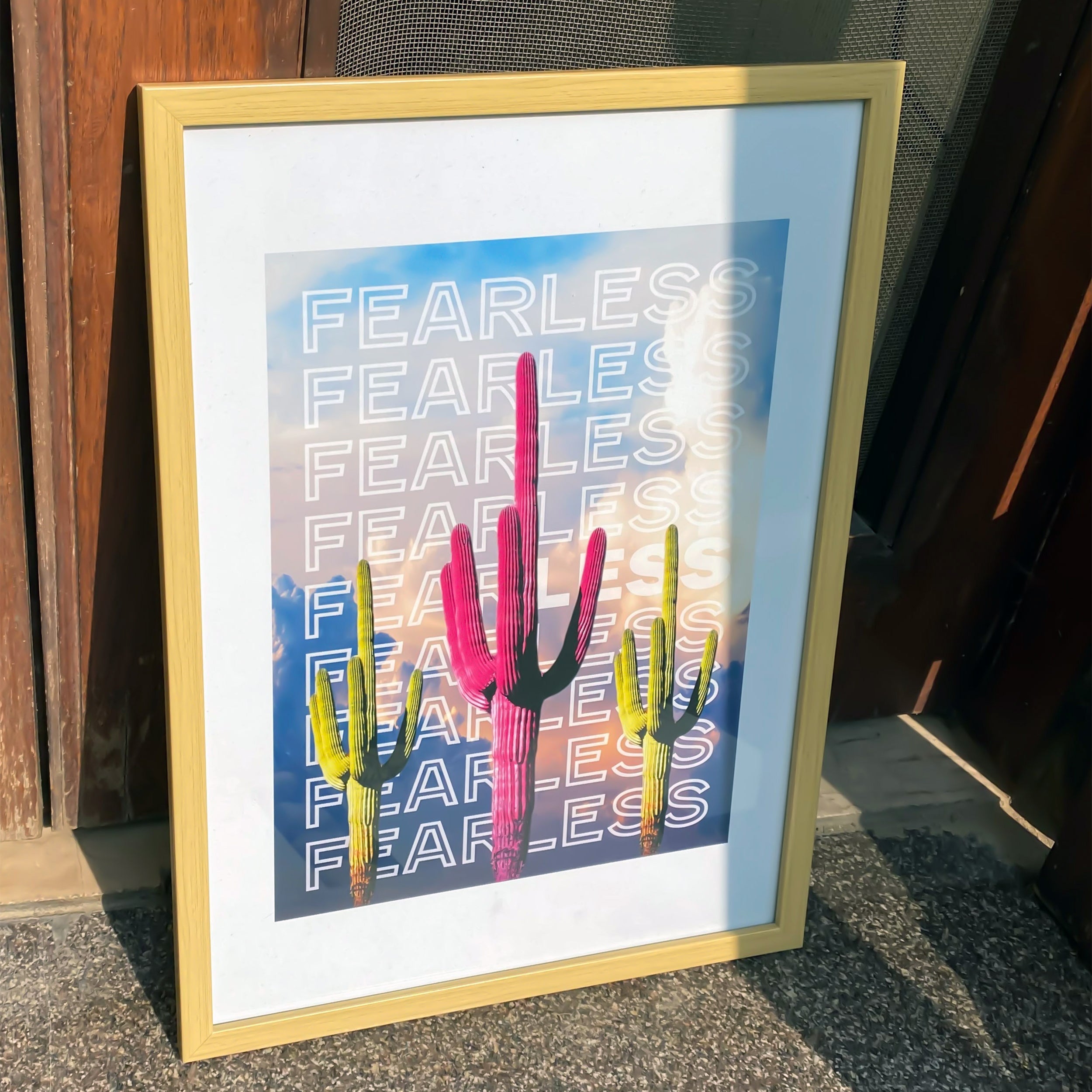 Fearless Poster framed A3