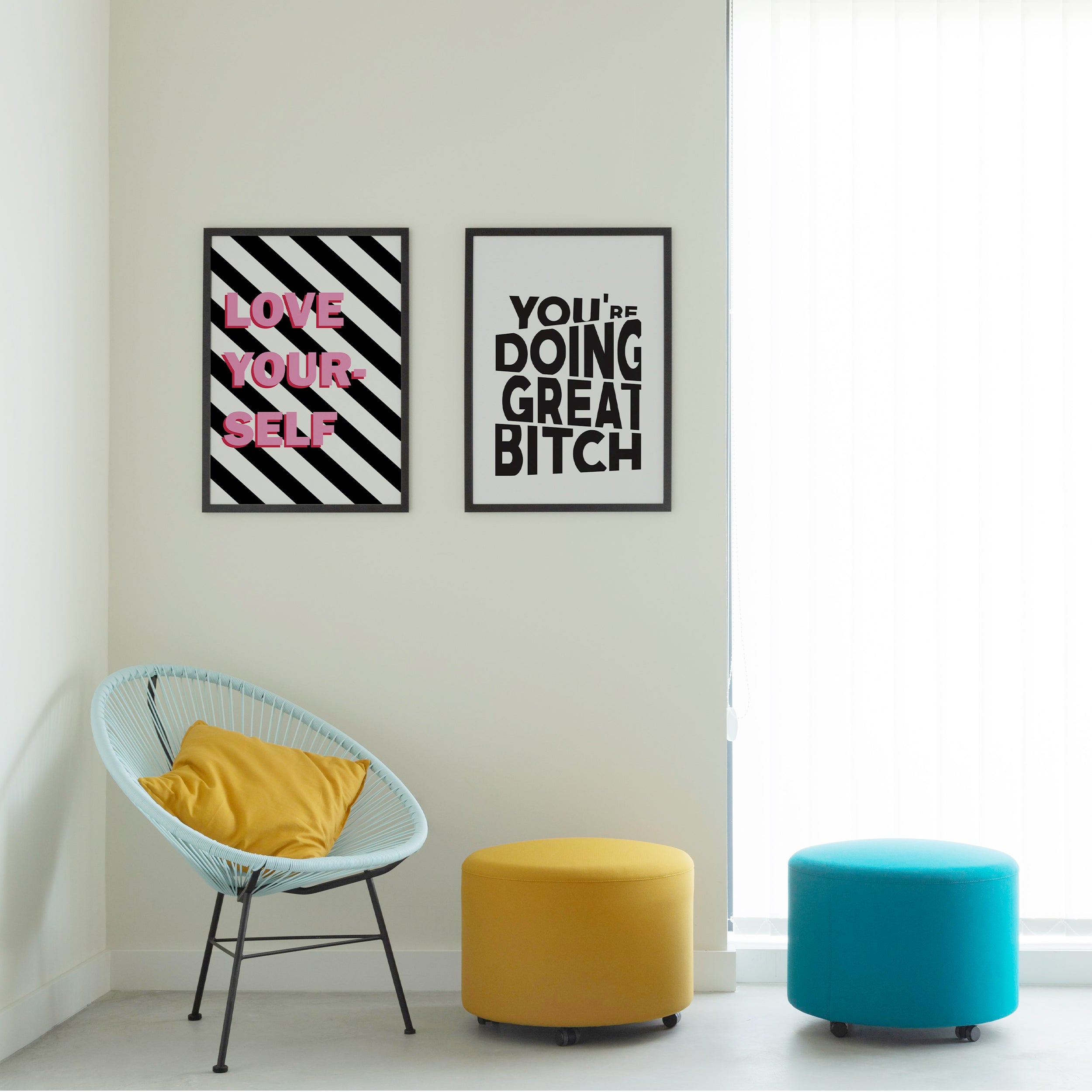 Love Yourself Poster framed A3