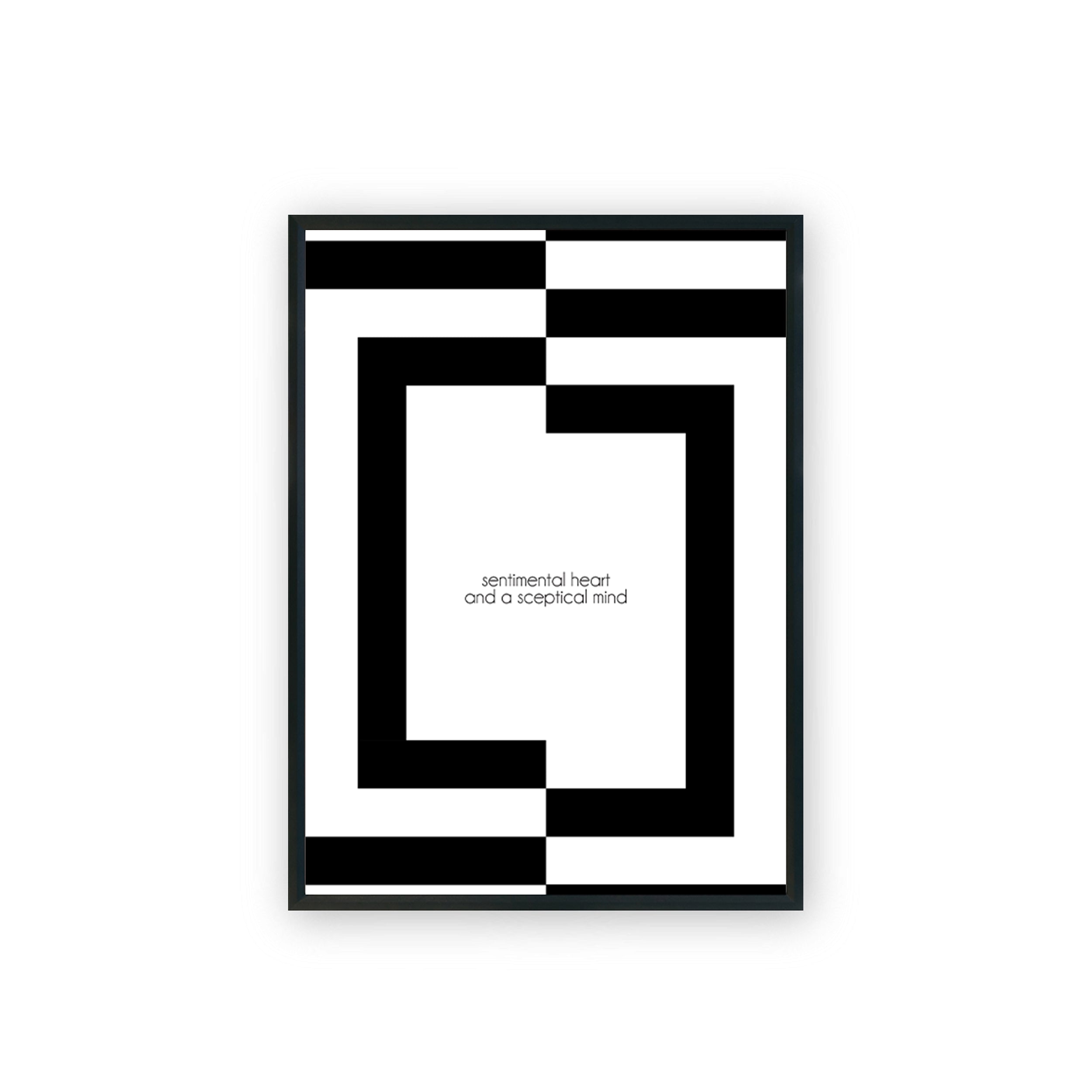 Sentimental Heart And A Sceptical Mind Poster framed A3