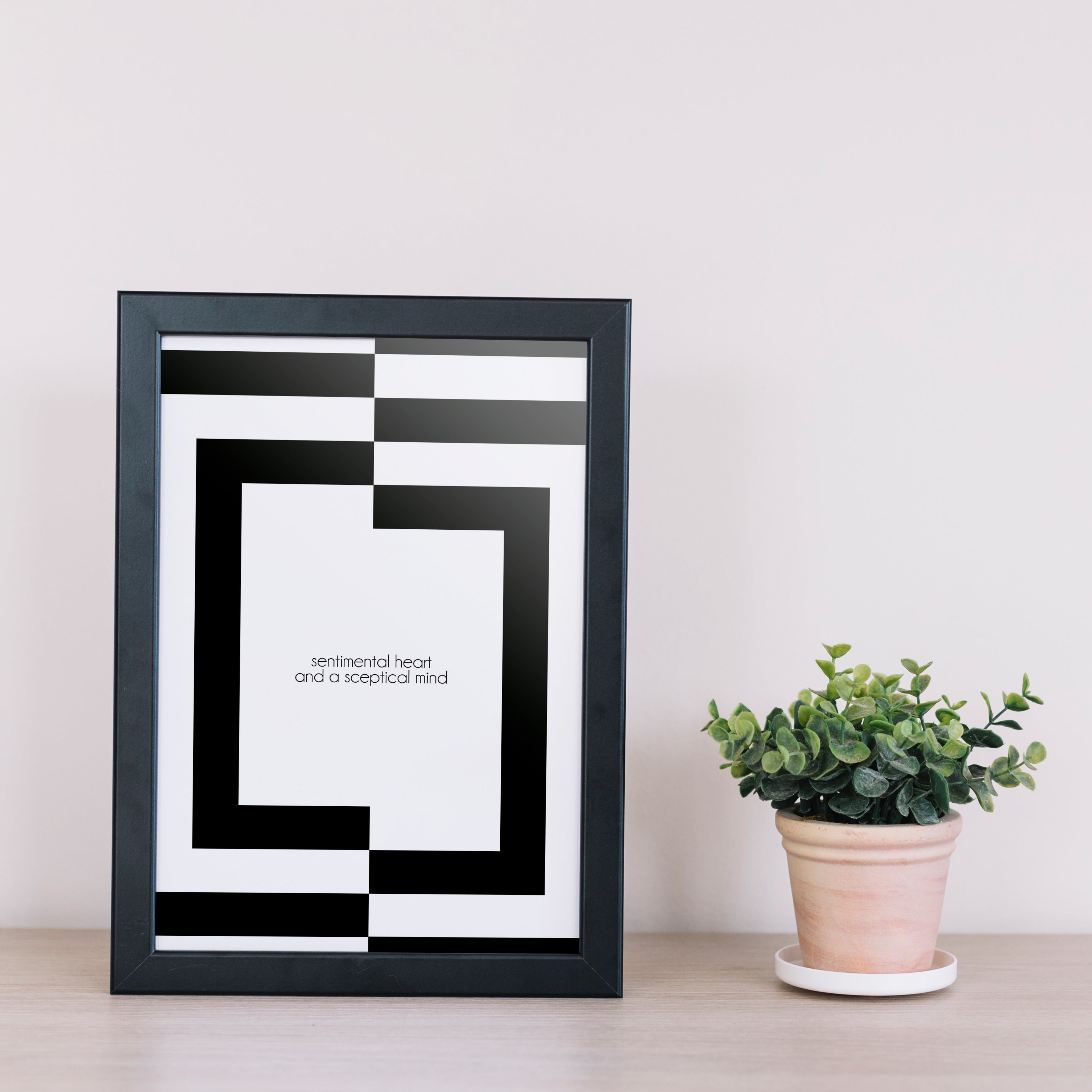 Sentimental Heart And A Sceptical Mind Poster framed A3