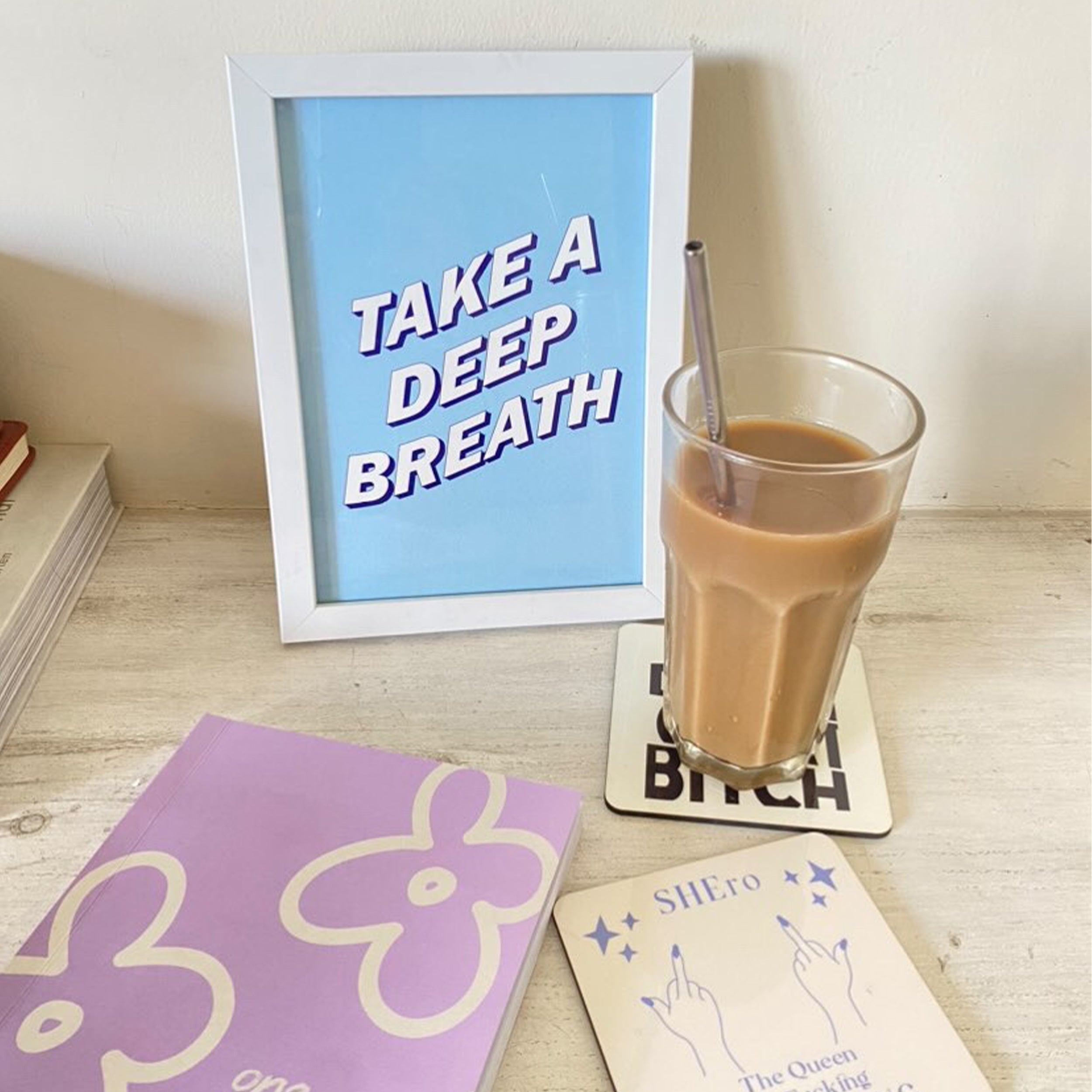 Take A Deep Breath framed A5 poster