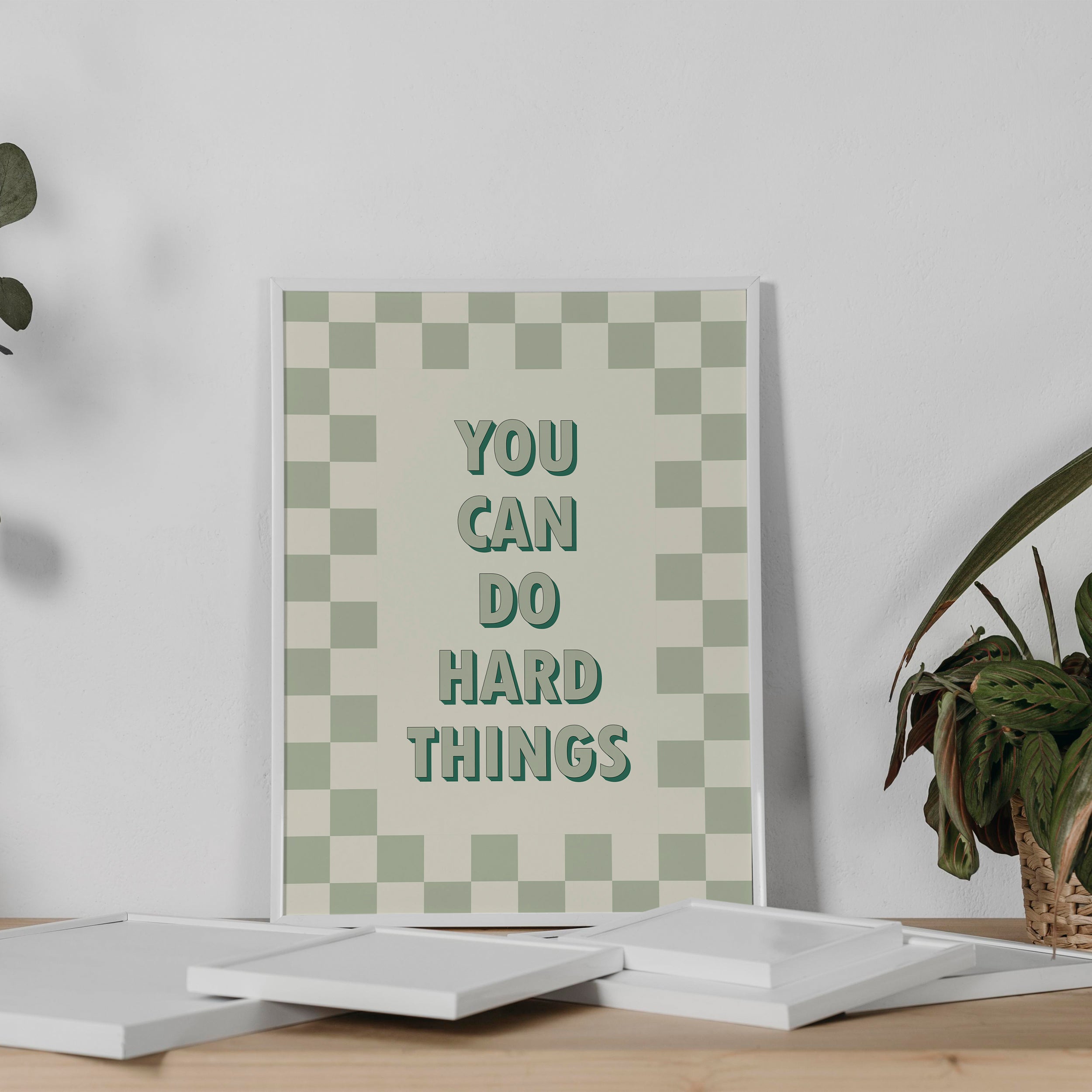 You Can Do Hard Things framed A3 poster